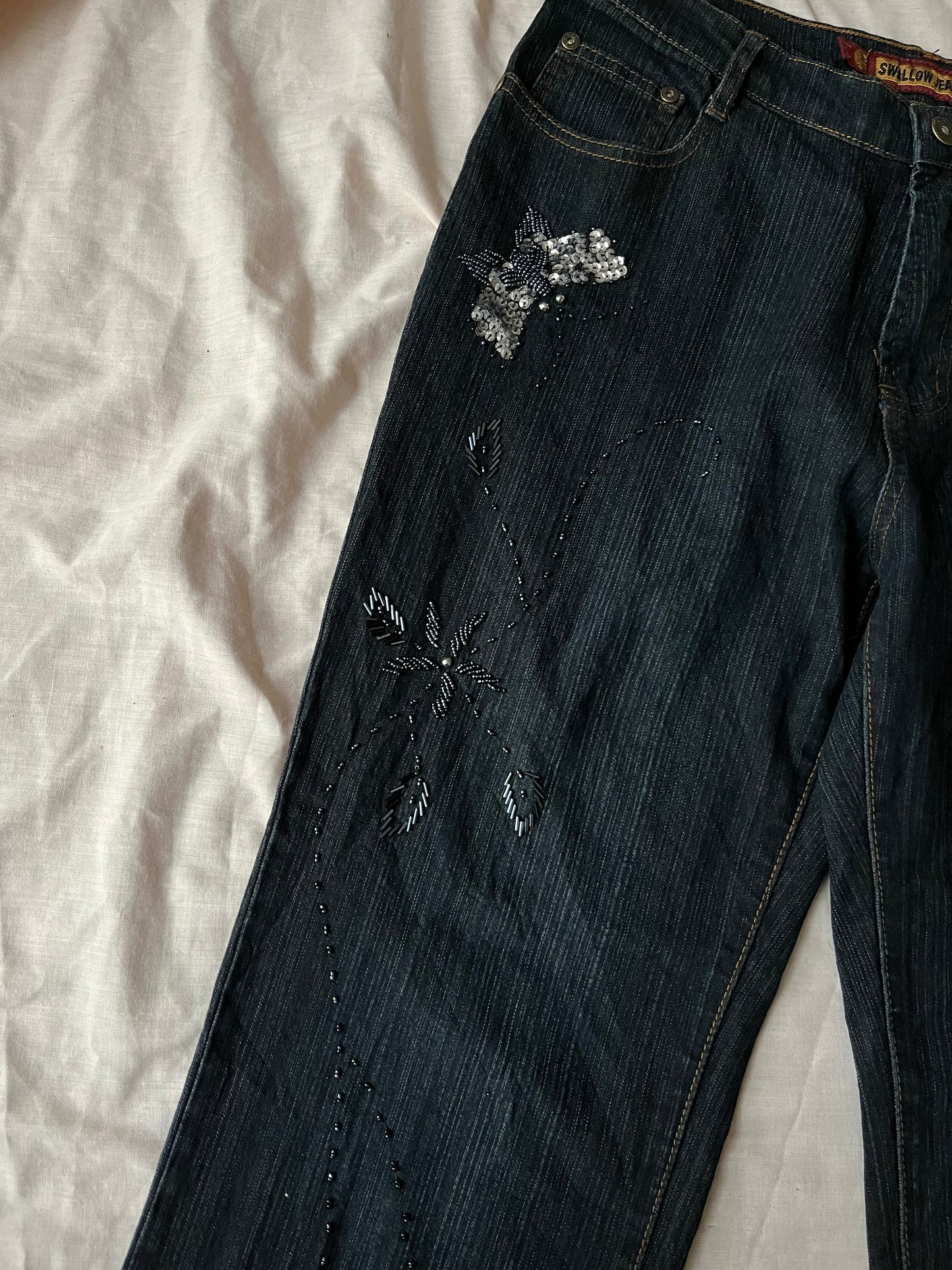 Butterfly Embroidered Jeans - UK 12