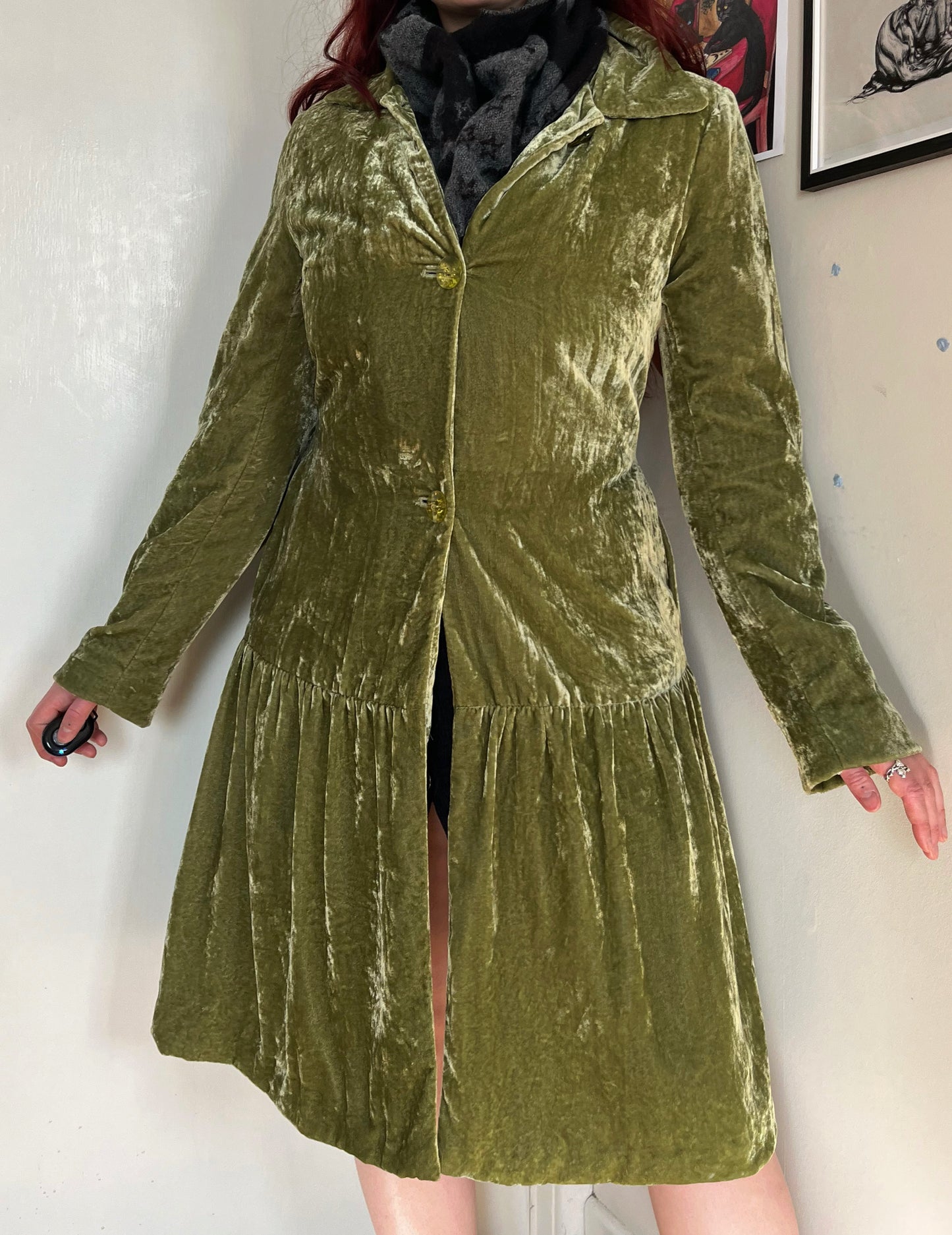 Fern 90s Velvet Coat UK 12