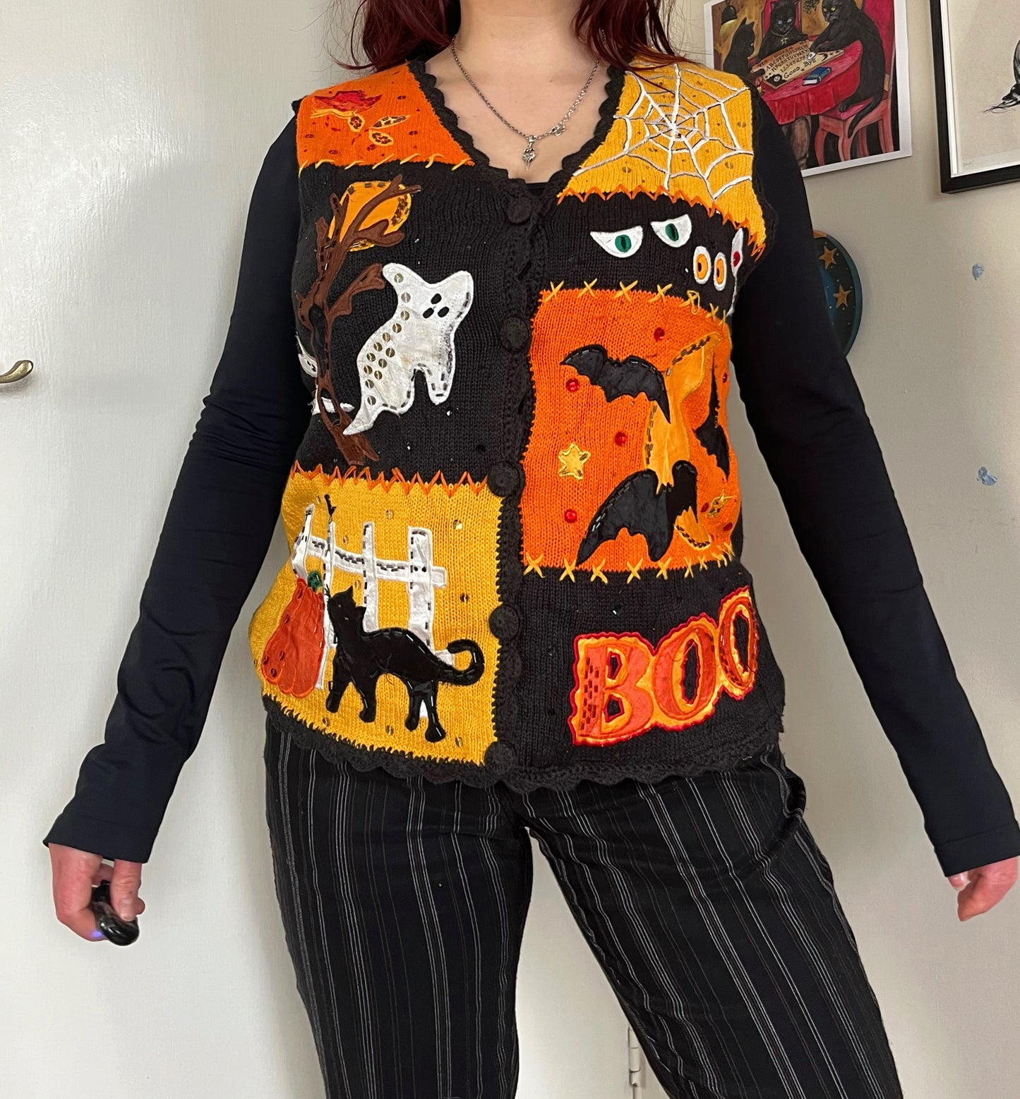 Banshee 1990s Halloween Sweater Vest M