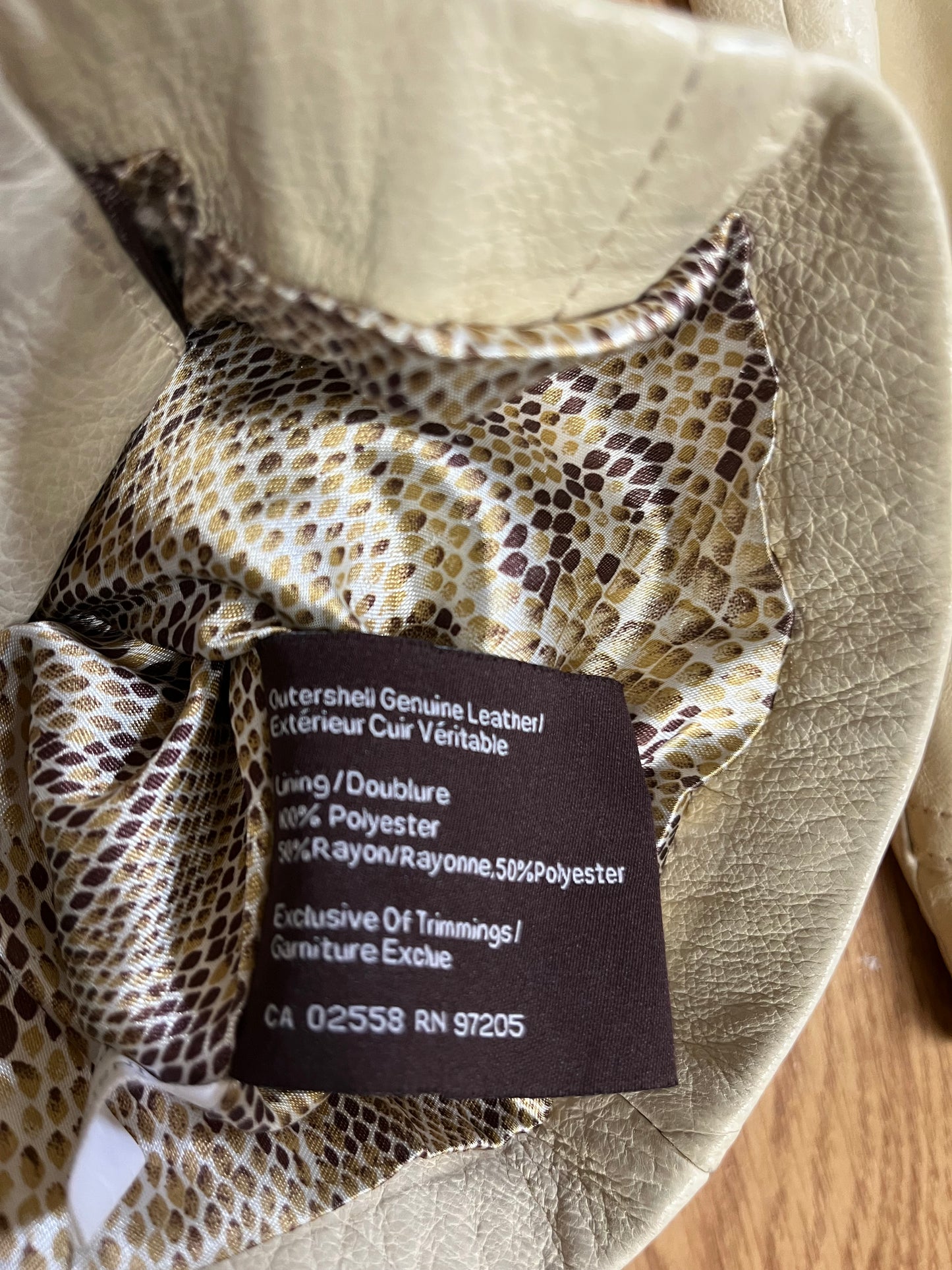 Cream Leather Jacket UK 10