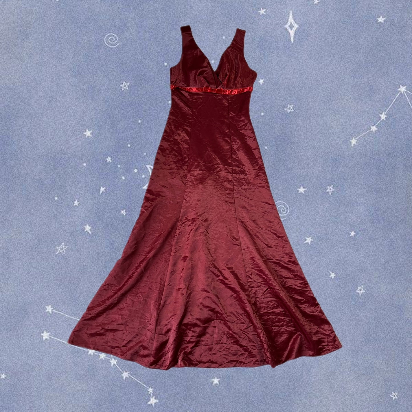 Burgundy Satin Dress UK 6