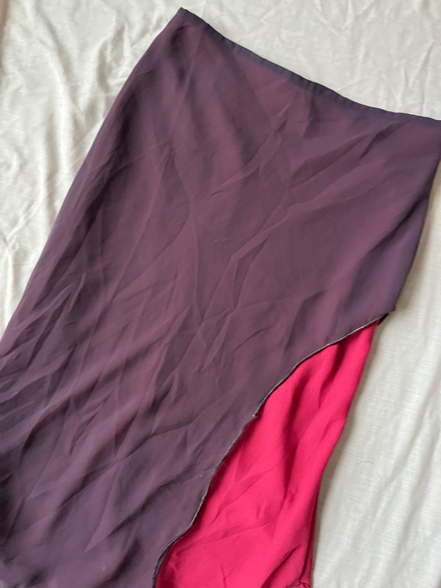 Purple Mesh Midi Skirt - UK 8-10