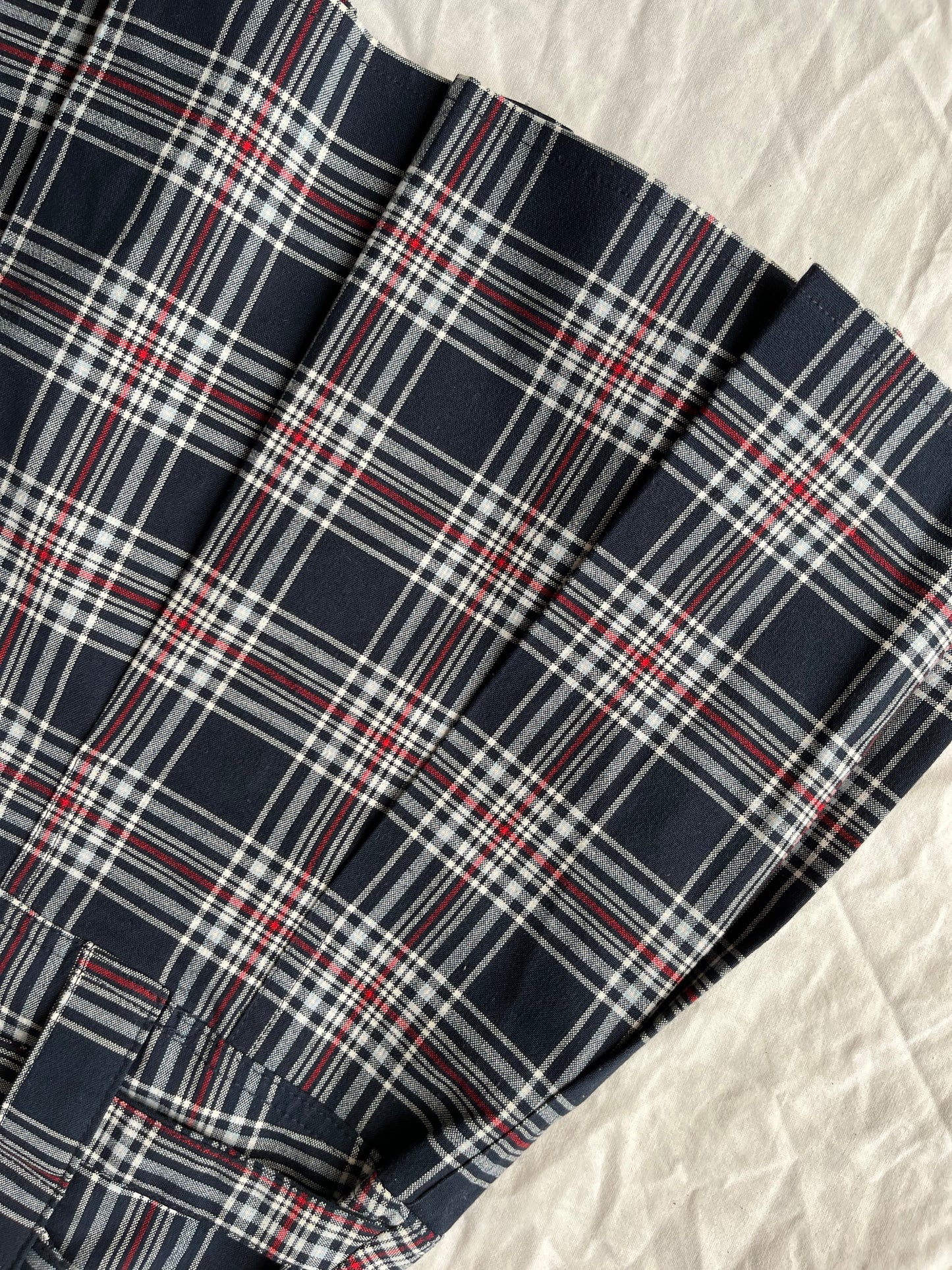 Blue Tartan Mini Skirt UK 12