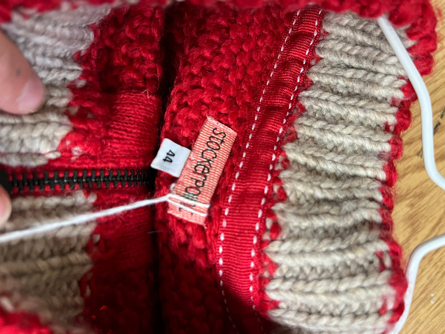 Red Zip Up Cardigan L