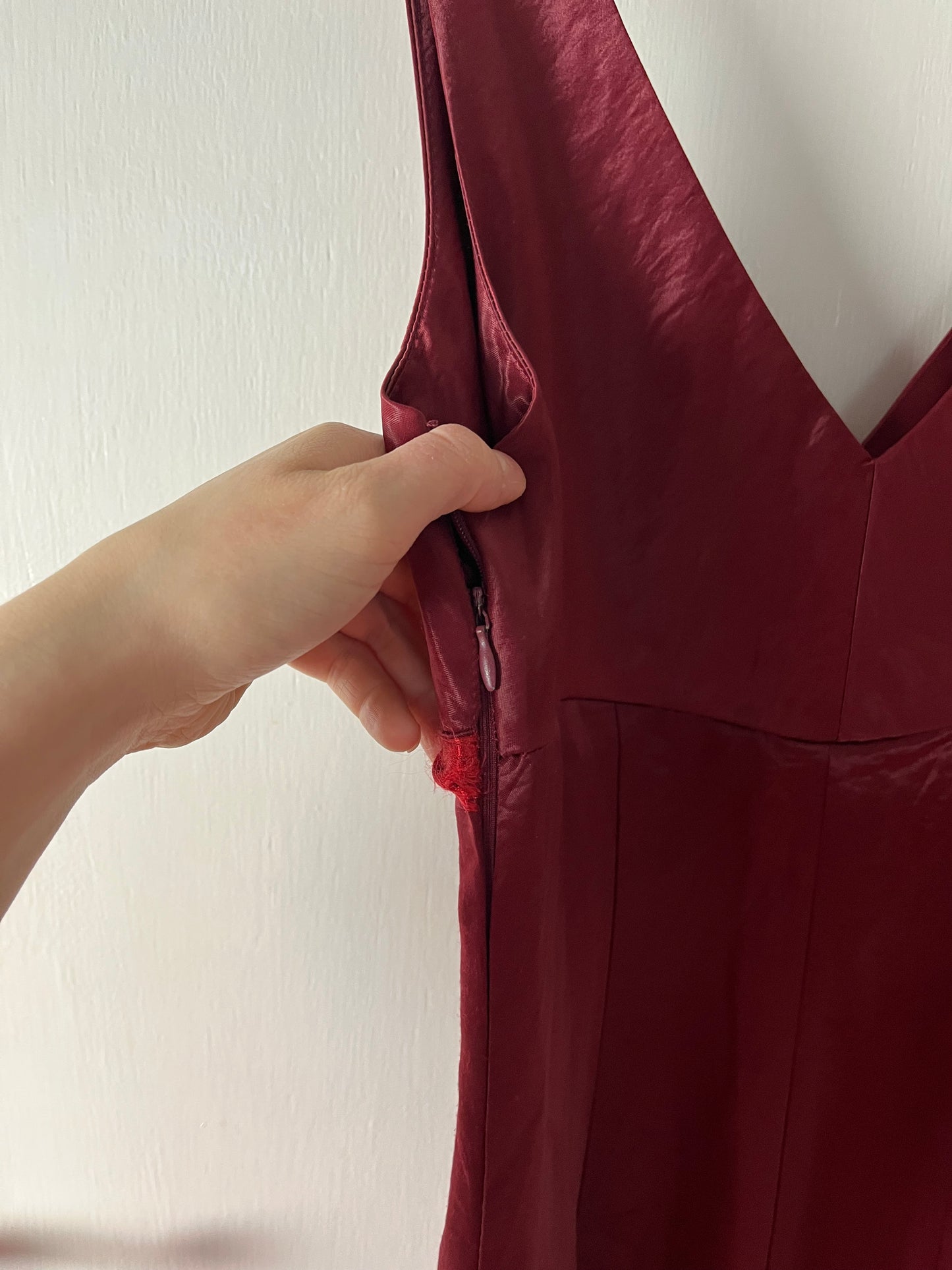 Burgundy Satin Dress UK 6