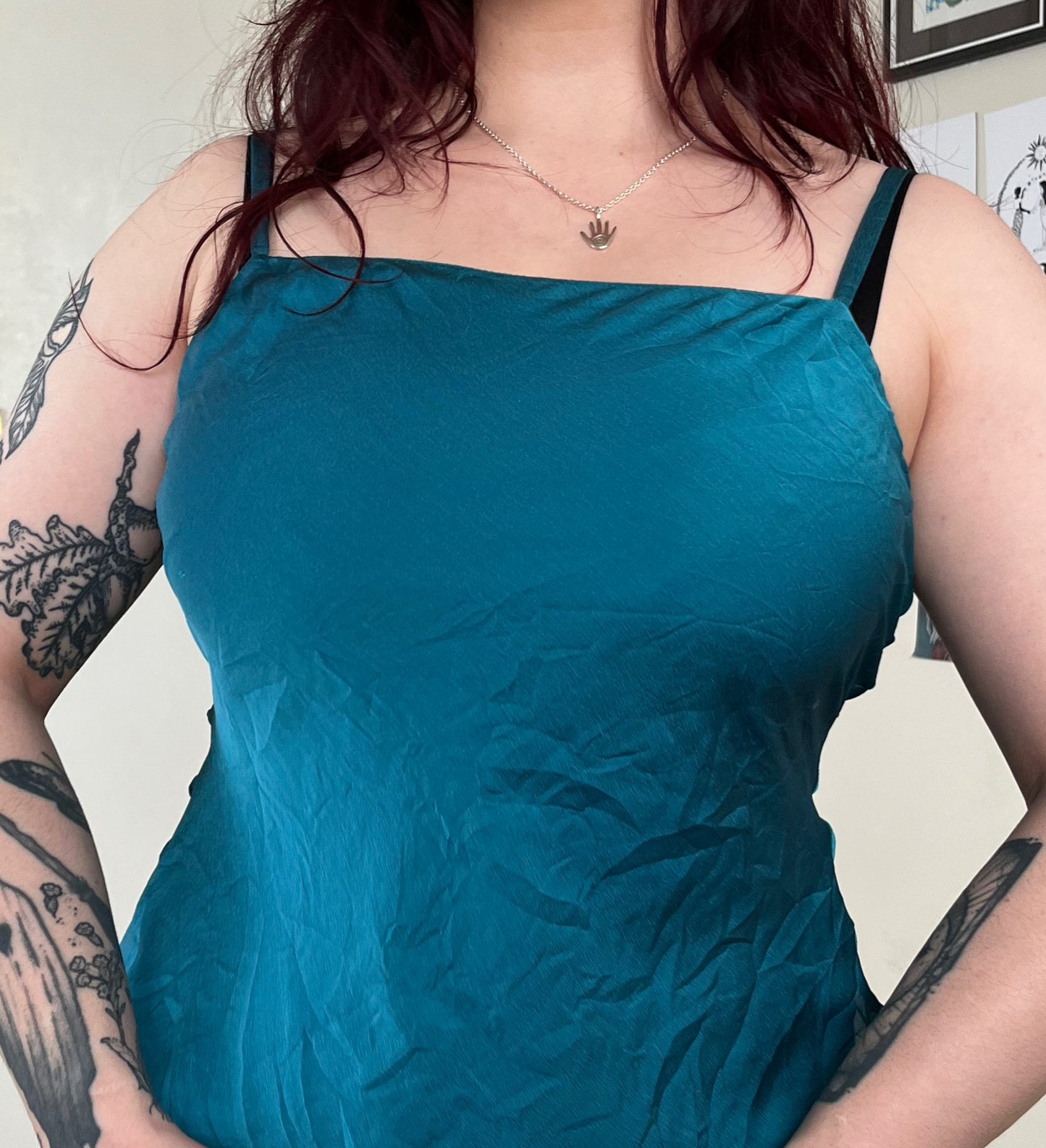 Blue Chiffon Dress - UK 10