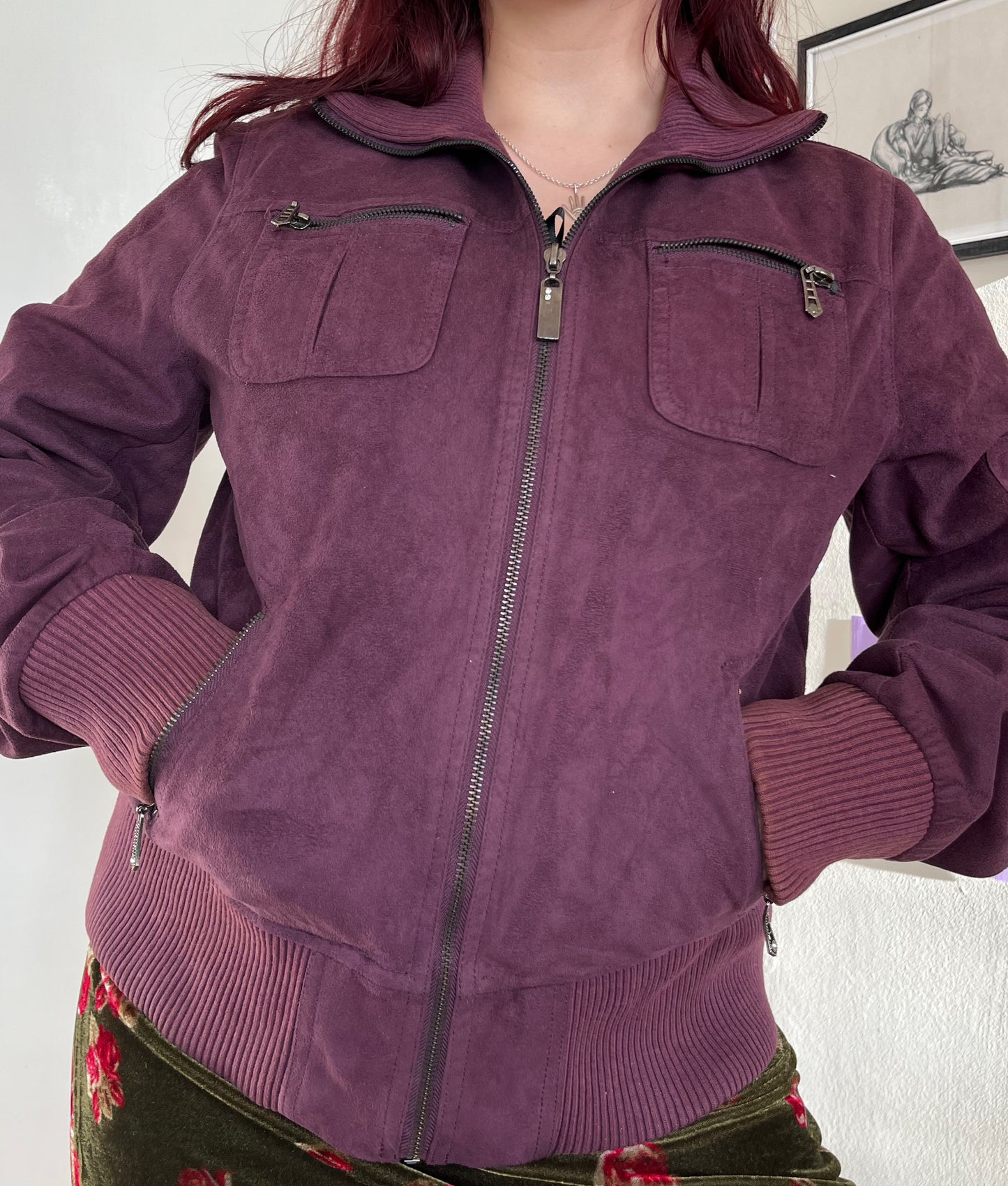 Purple Bomber Jacket - Size M