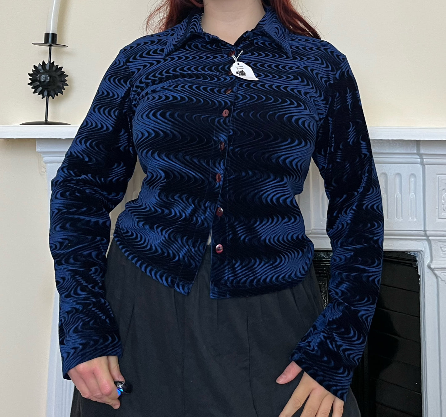 Blue Velvet Top UK 10-12