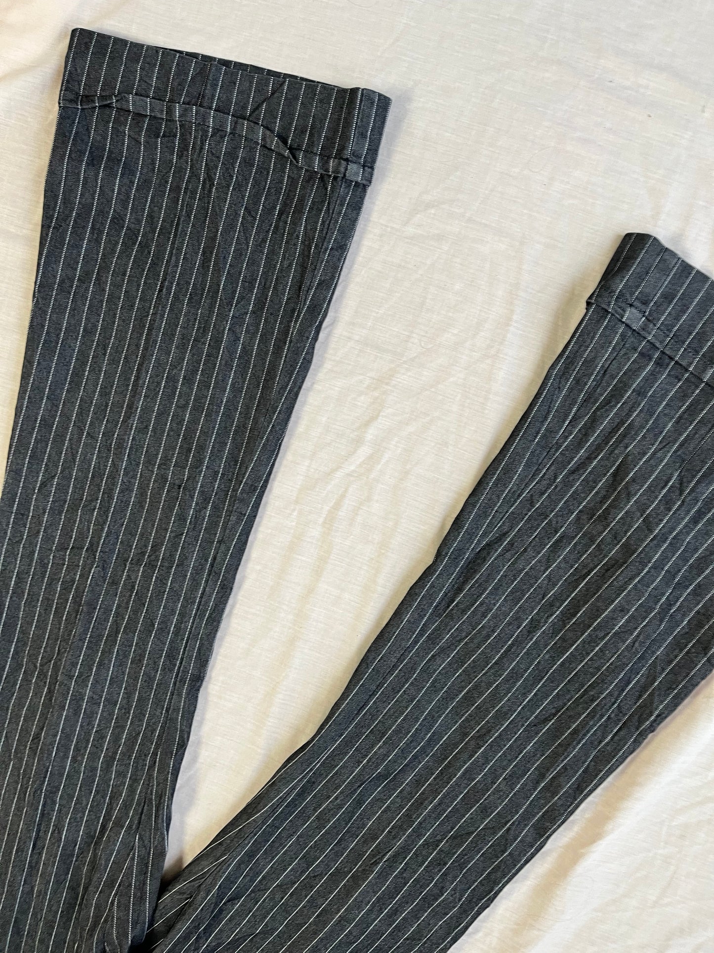 Grey Striped Jeans UK 12