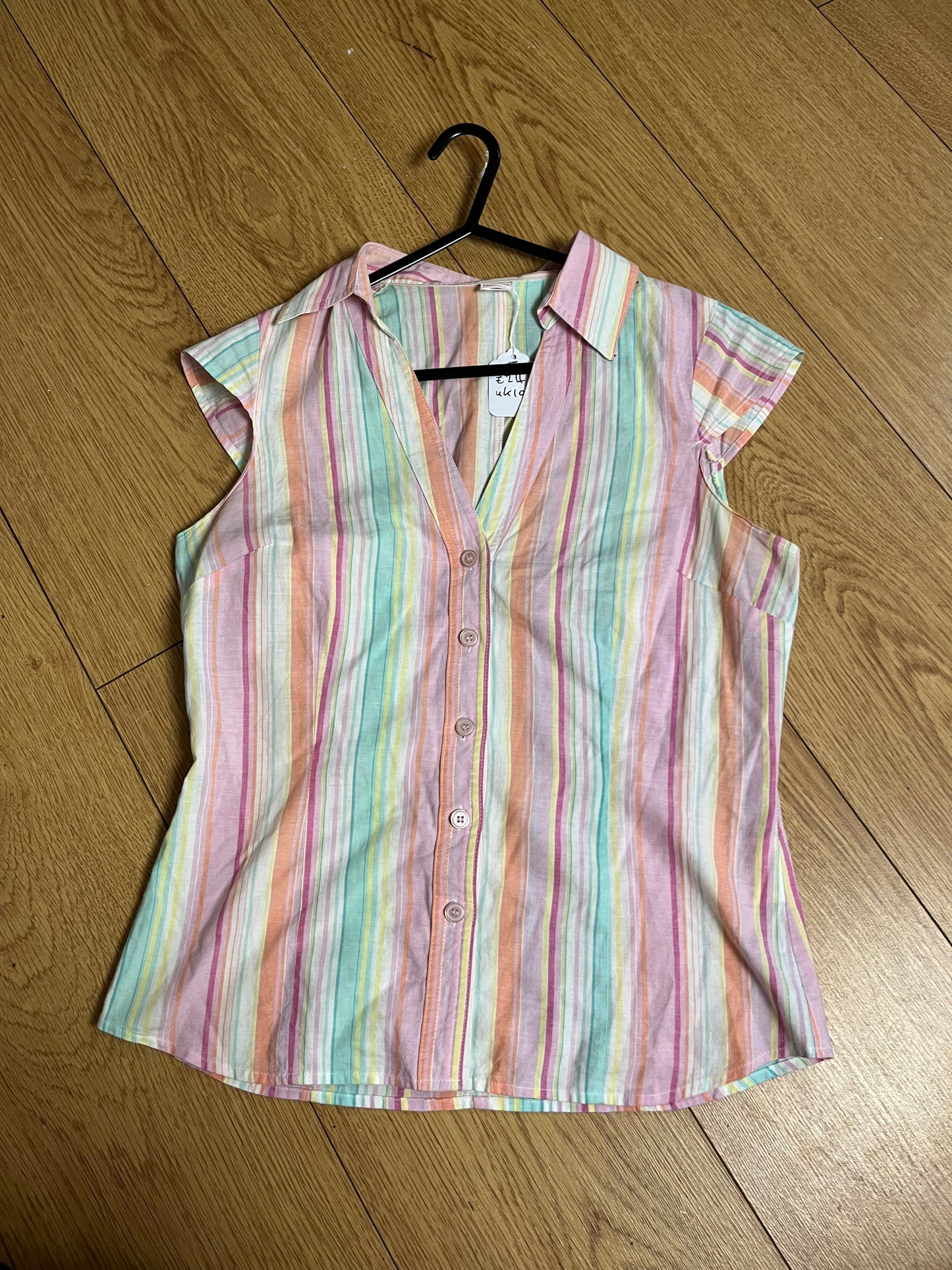 Y2k Striped Shirt UK 10