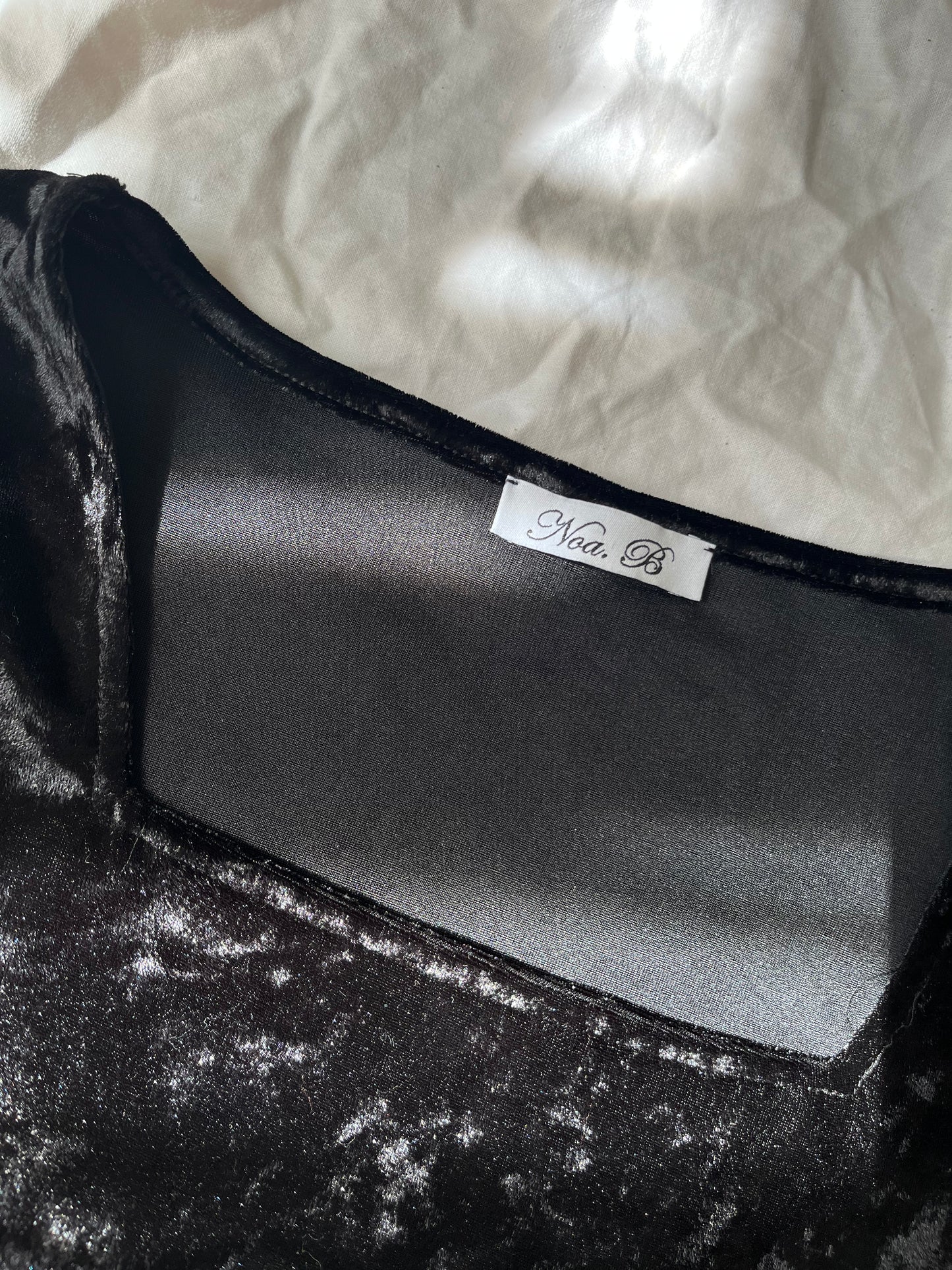 Square Neck Velvet Top UK 10
