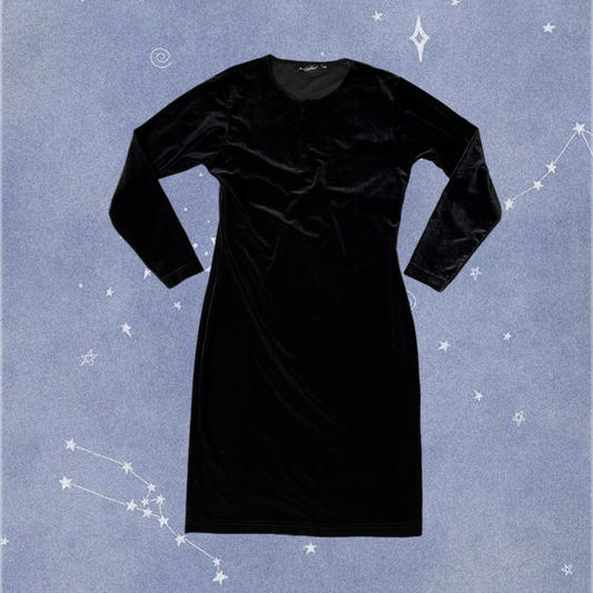 Black Velvet Dress UK 12