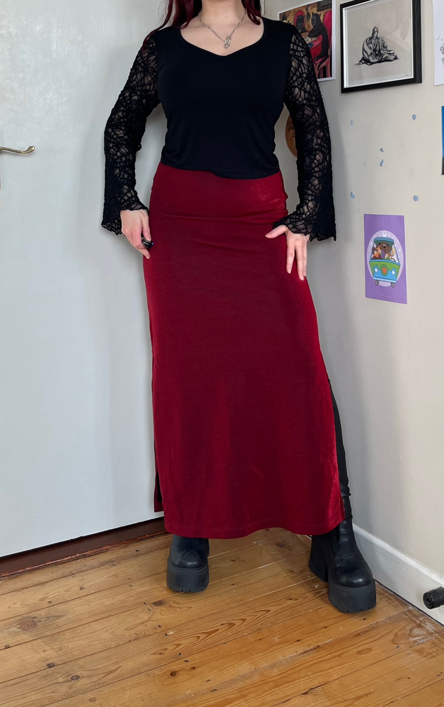 Red Maxi Skirt UK 8-10