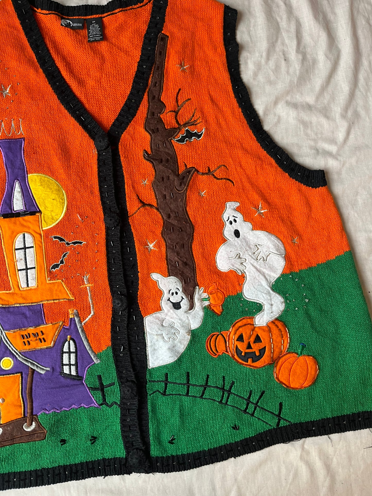 Sleepy Hollow 1990s Halloween Sweater Vest 2X