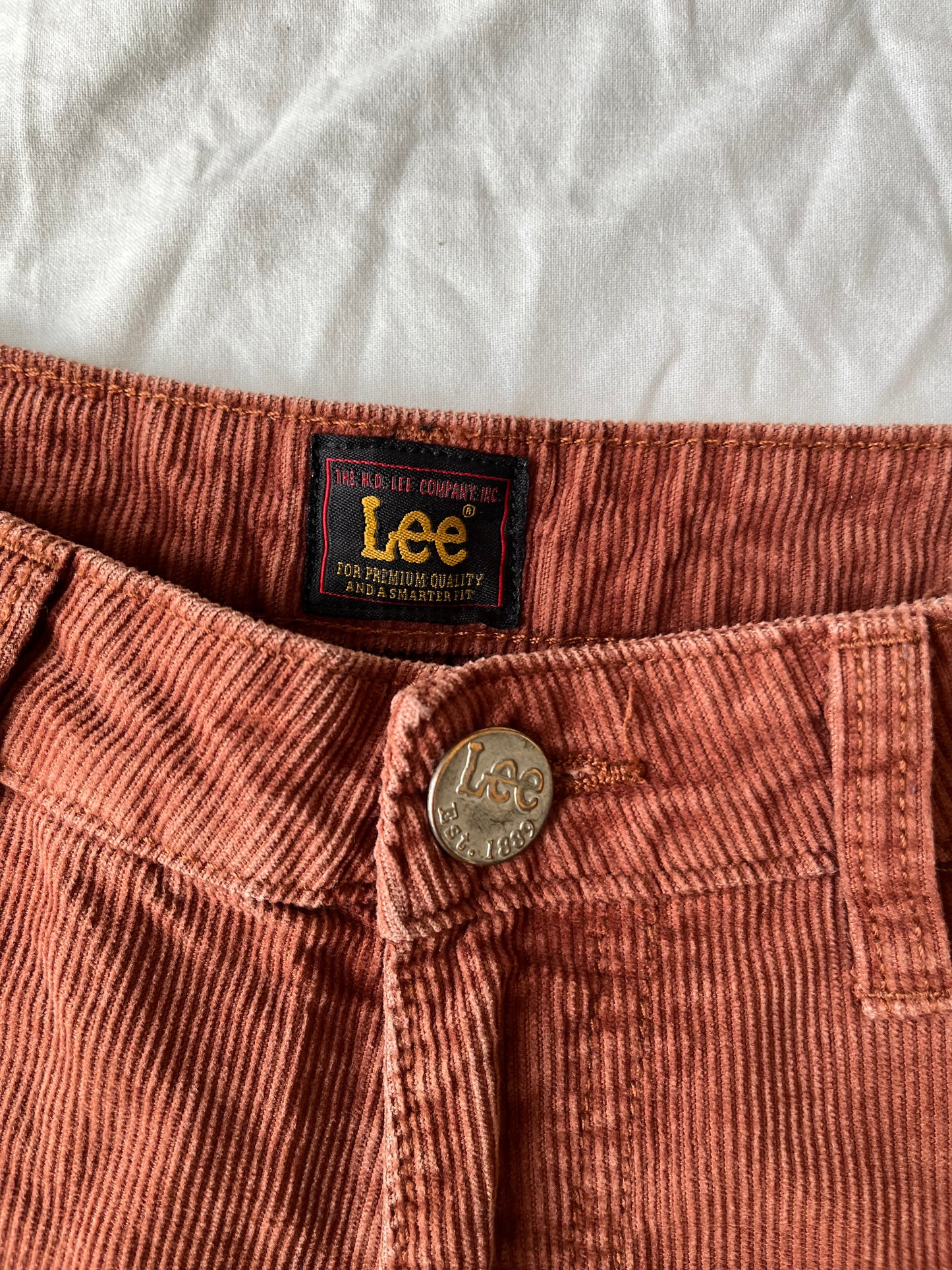Coral Pink Lee Corduroy Pants UK 6-8