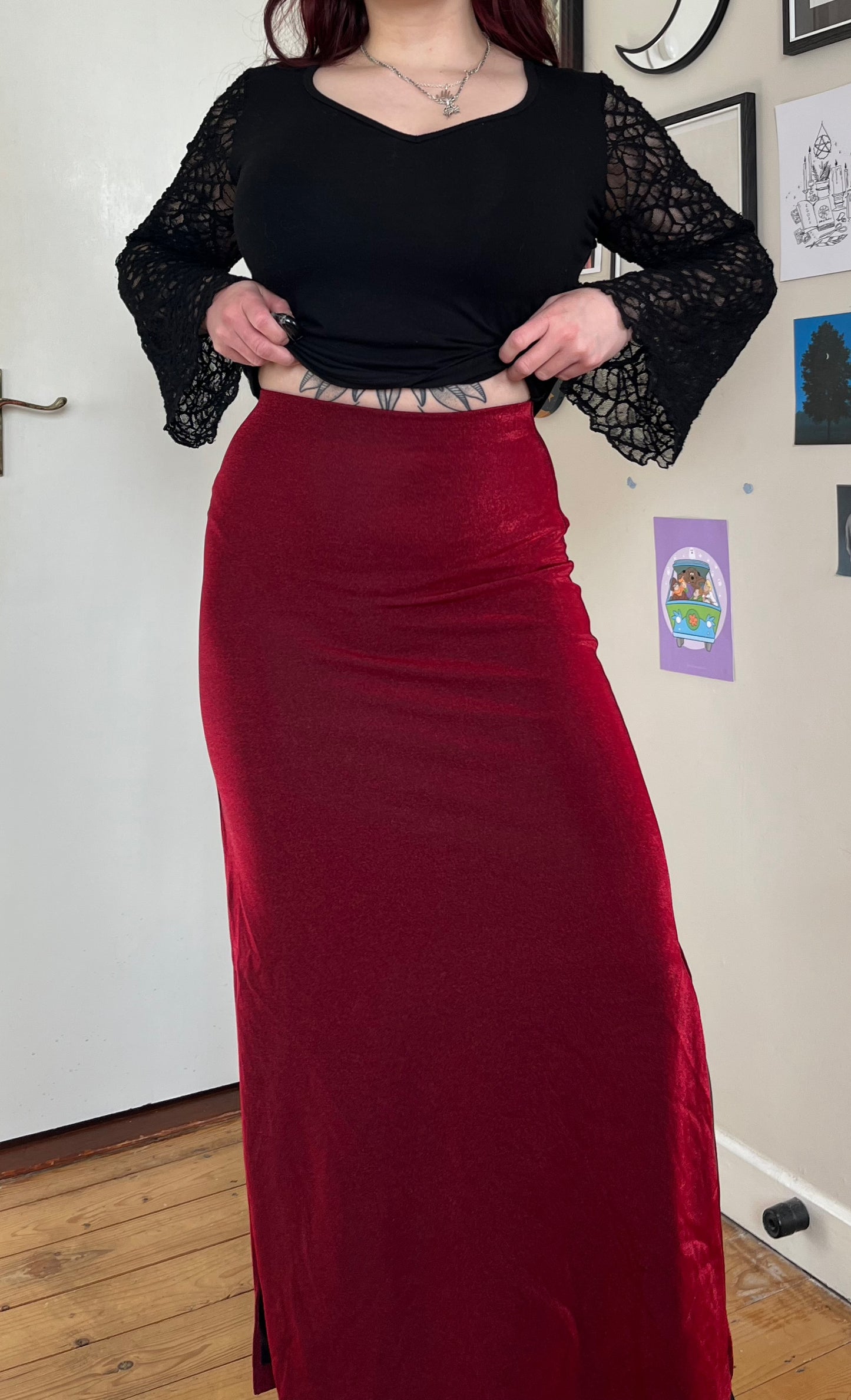 Red Maxi Skirt UK 8-10