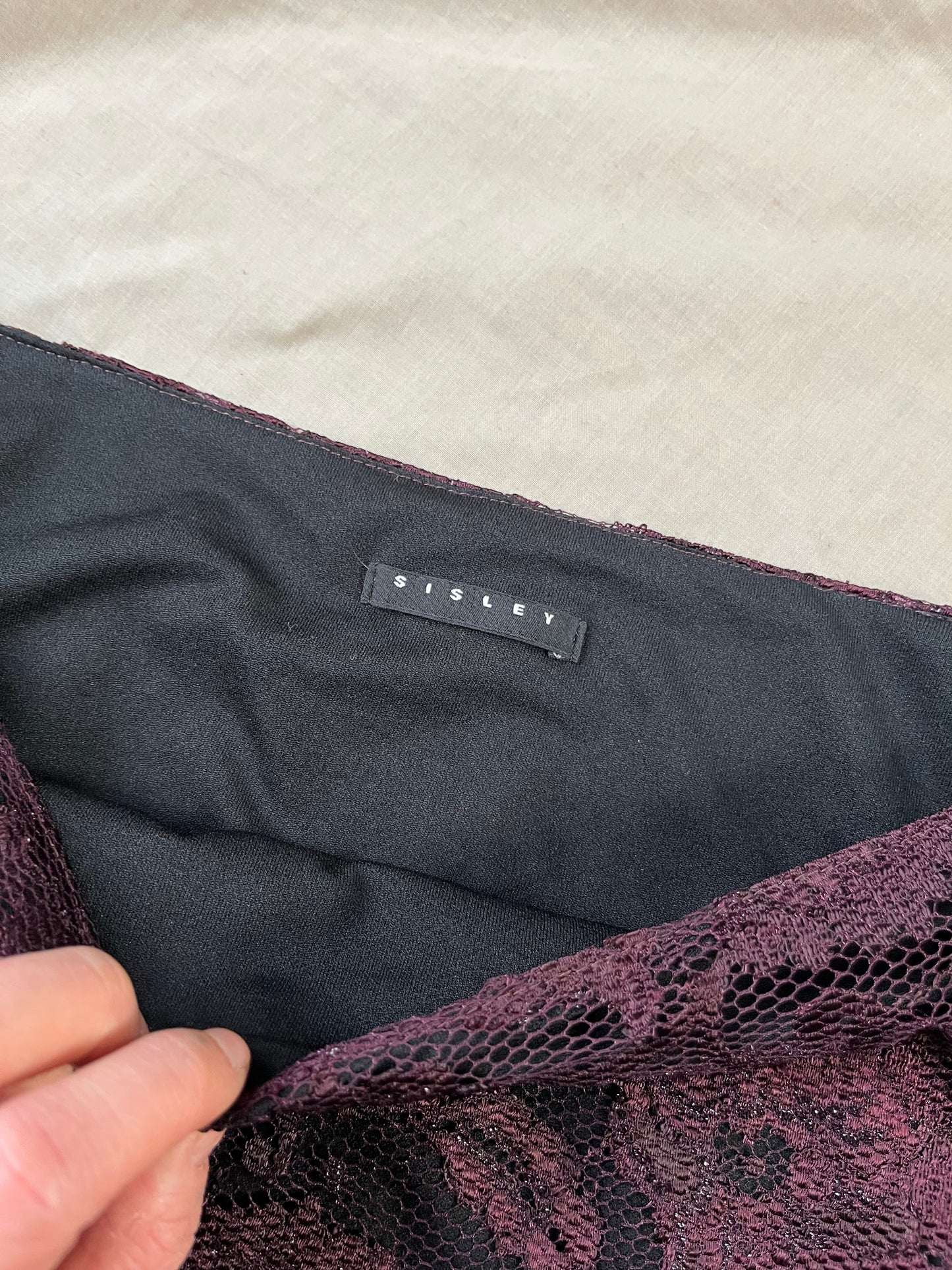 Purple Lace Skirt UK 10/12