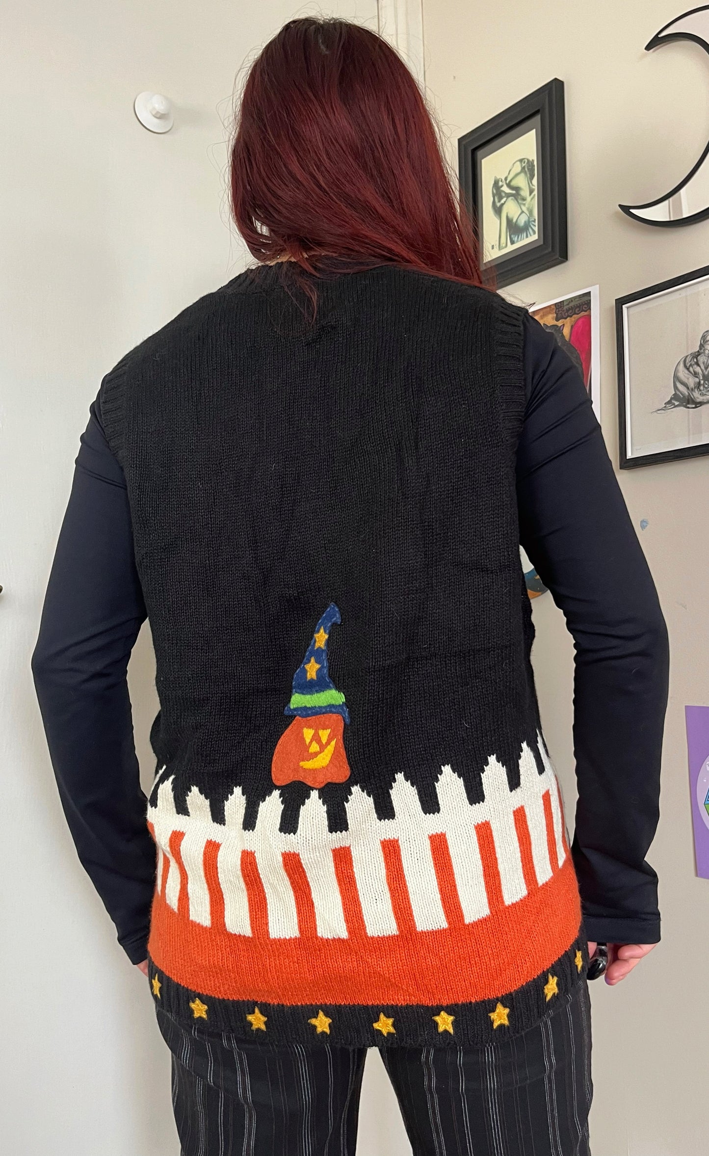 Nocturnal 1990s Halloween Sweater Vest L