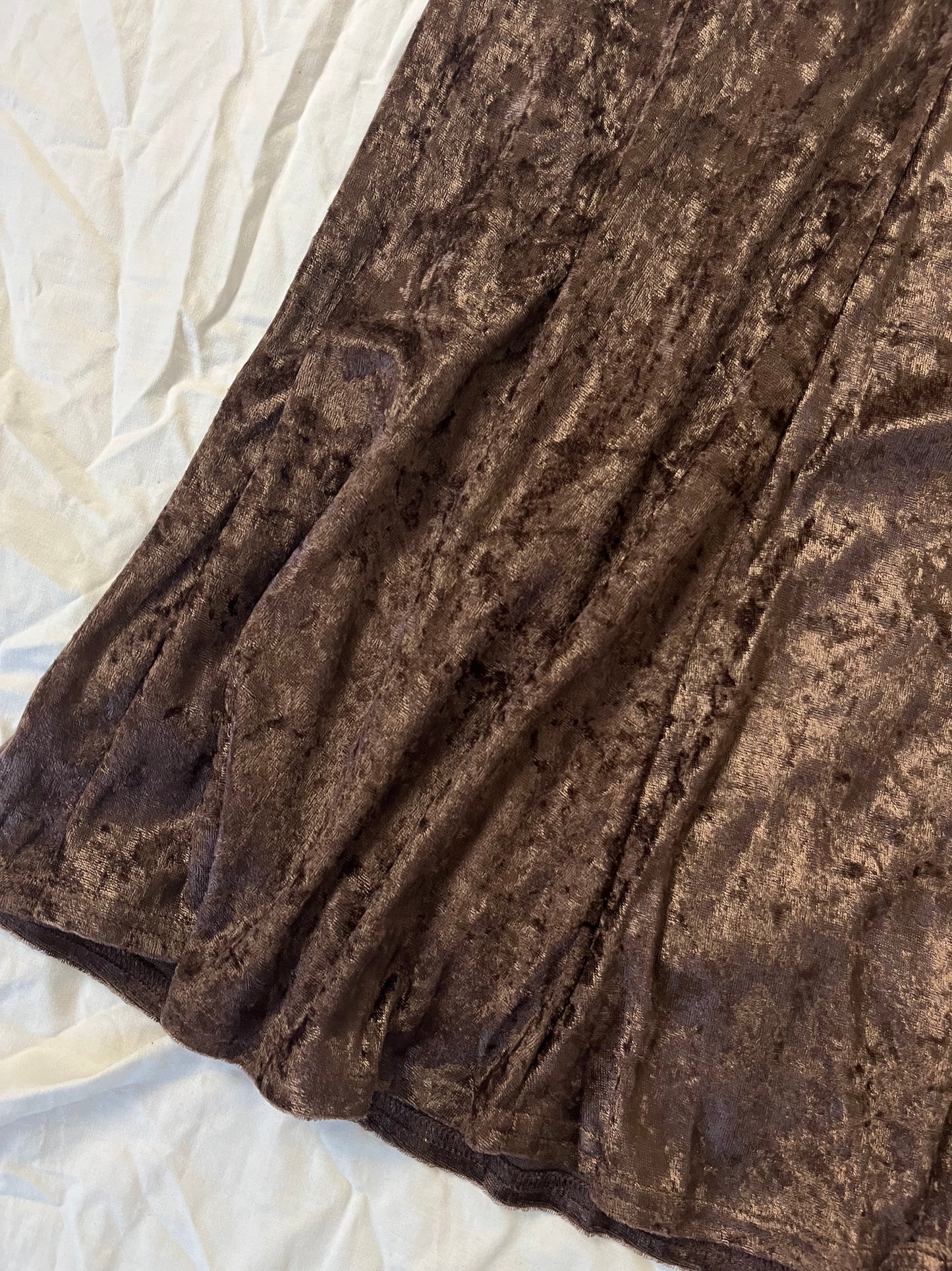 Brown Velvet Skirt UK 14-16