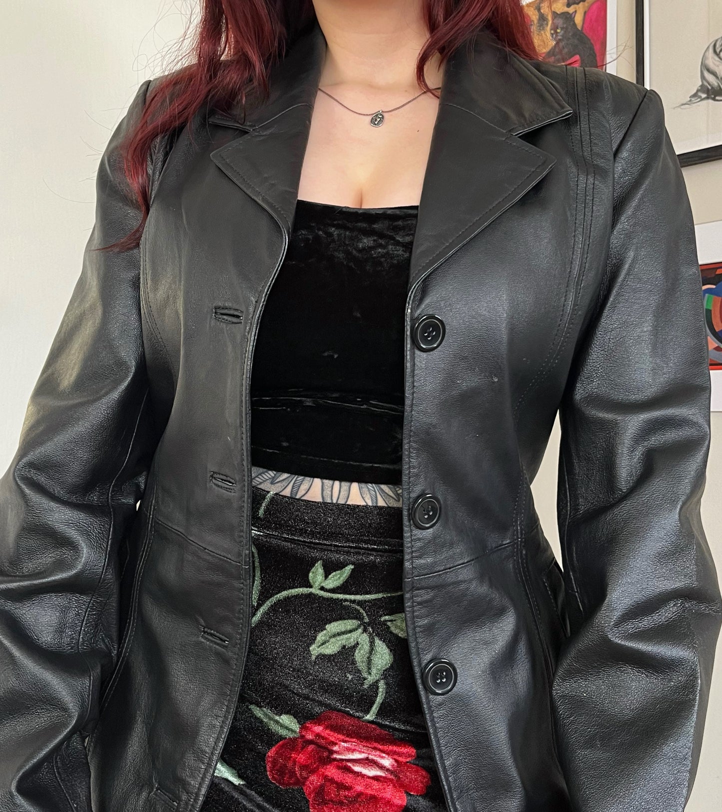 Buffy 90s Leather Jacket UK 12