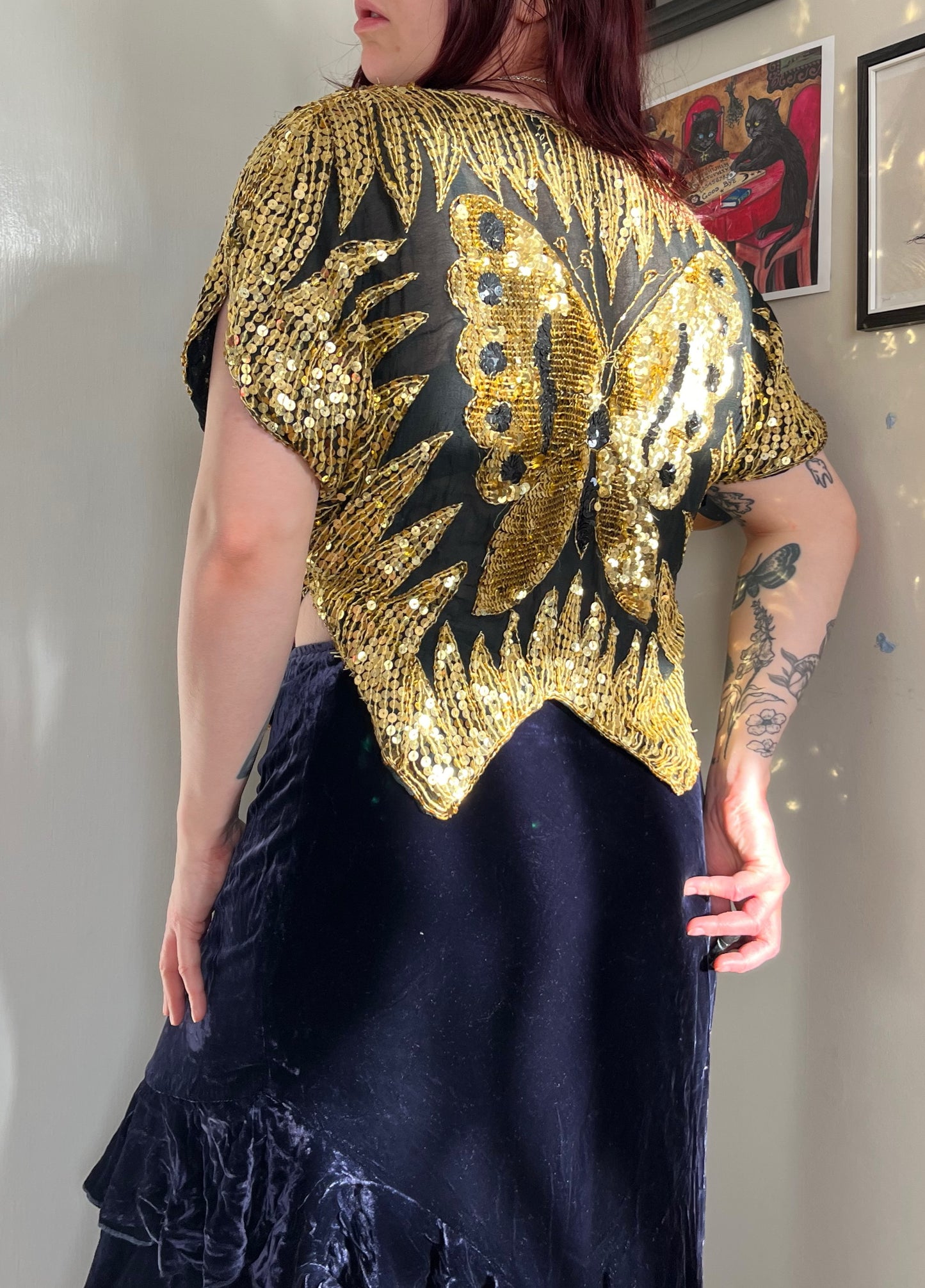 Sequin Butterfly Top - Free Size