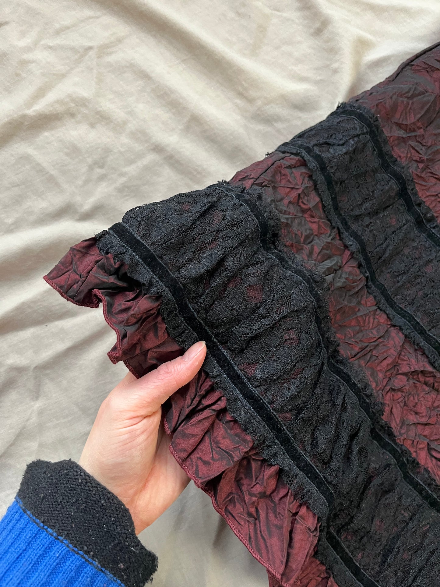 Burgundy Satin Skirt UK 10-14