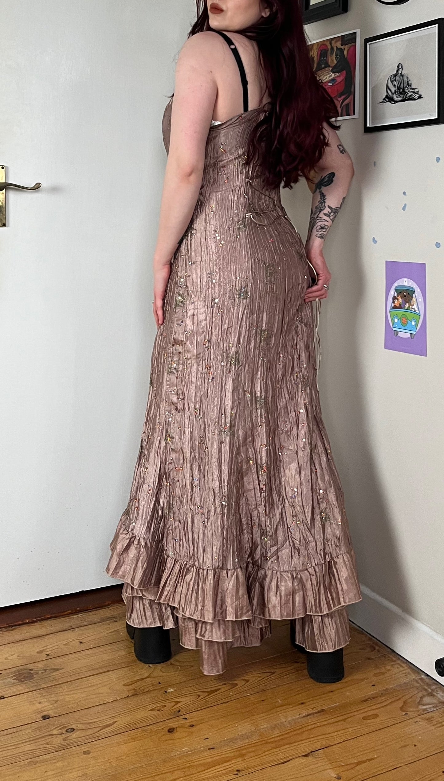 Gold Sequin Prom/Evening Dress - UK 10-12