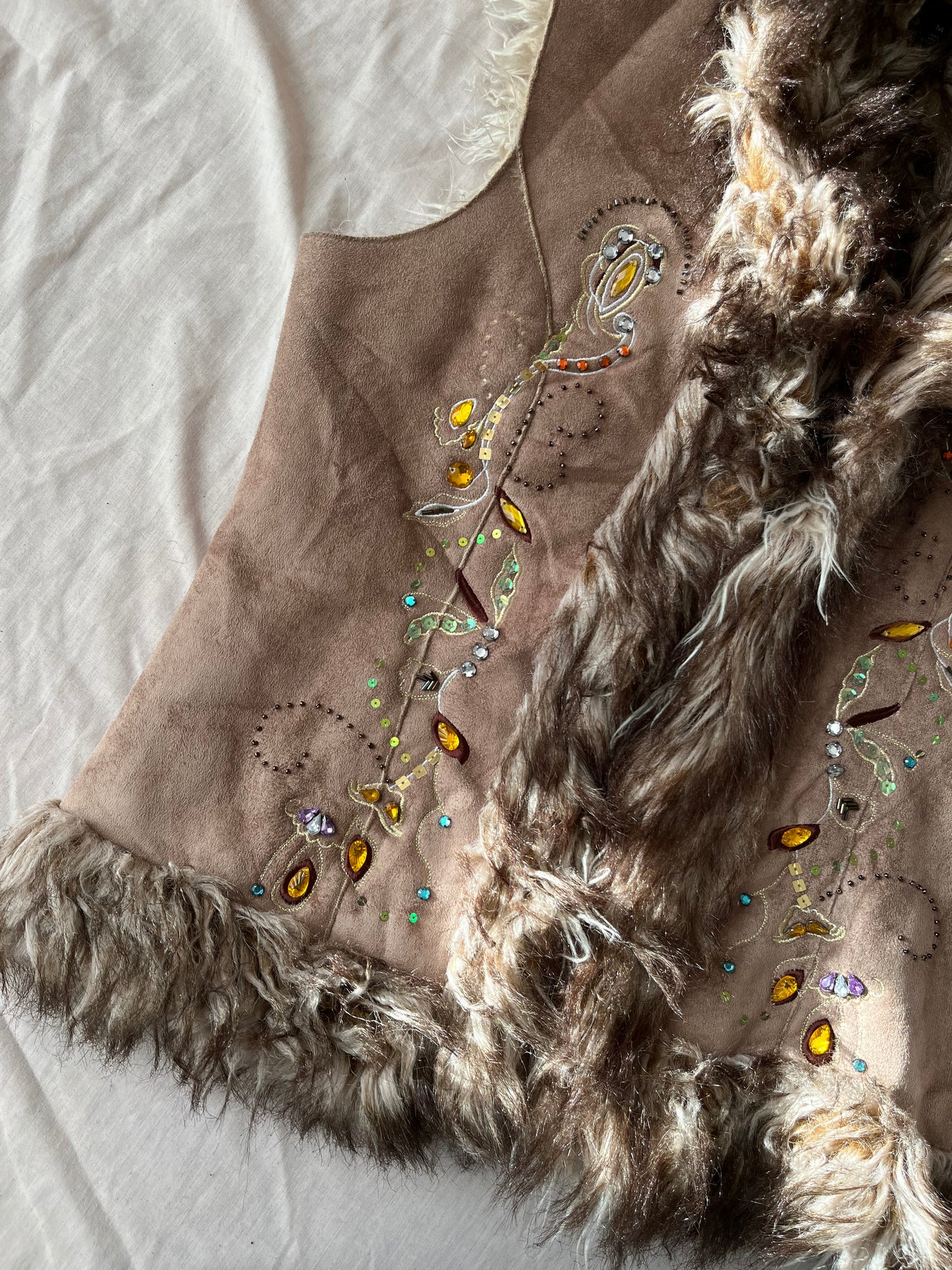 Brown Afghan Body Warmer - UK 12