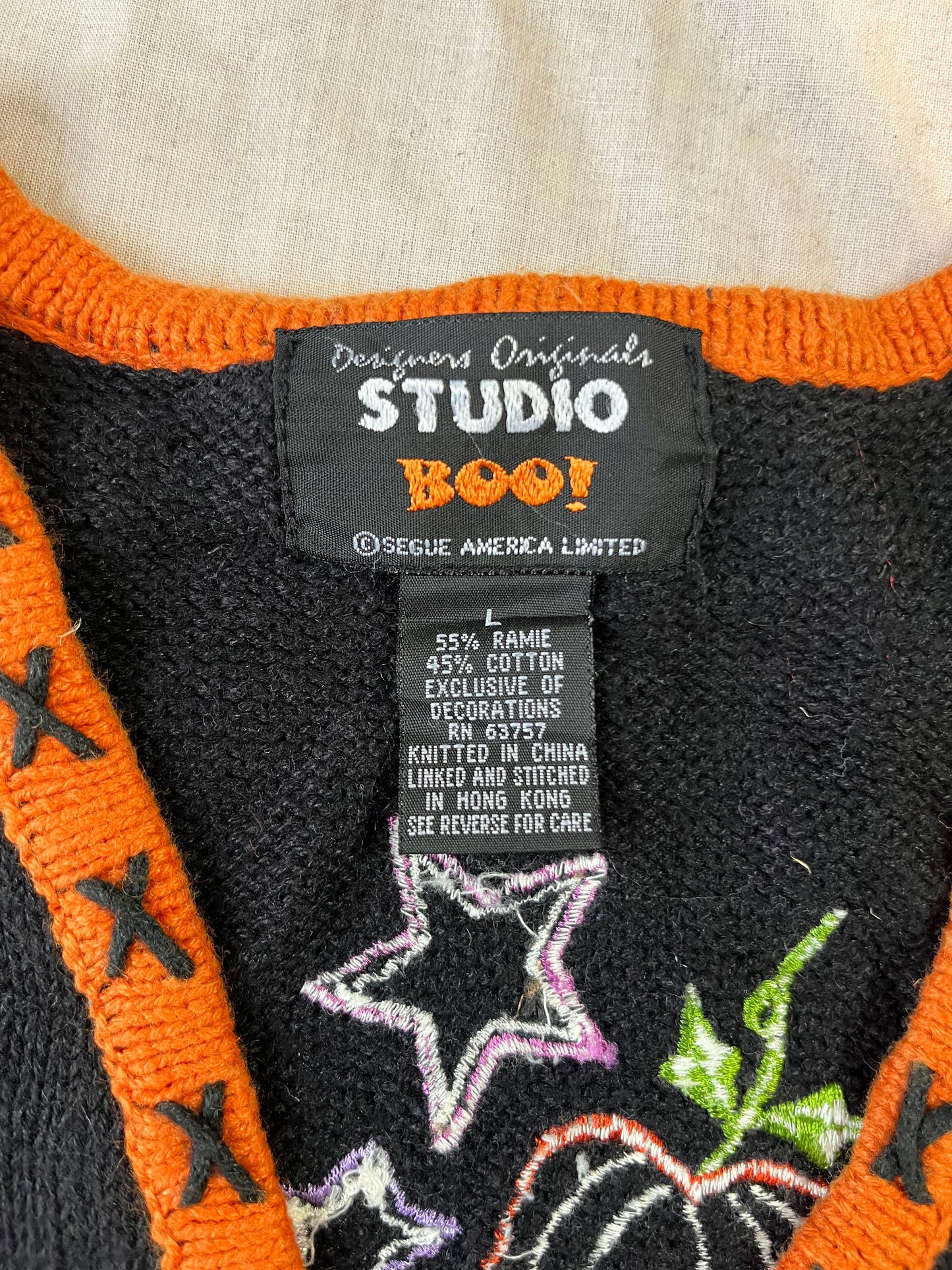 Sleepy Hollow 1990s Halloween Sweater Vest L