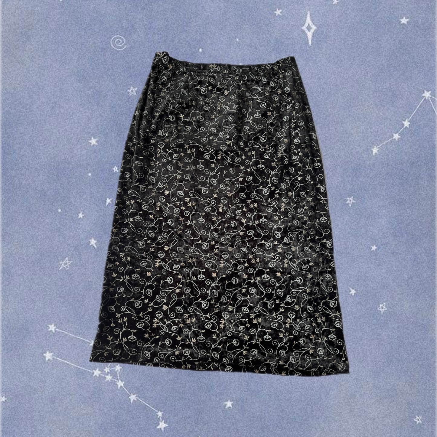 Floral Velvet Skirt UK 10
