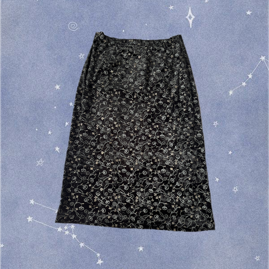 Floral Velvet Skirt UK 10