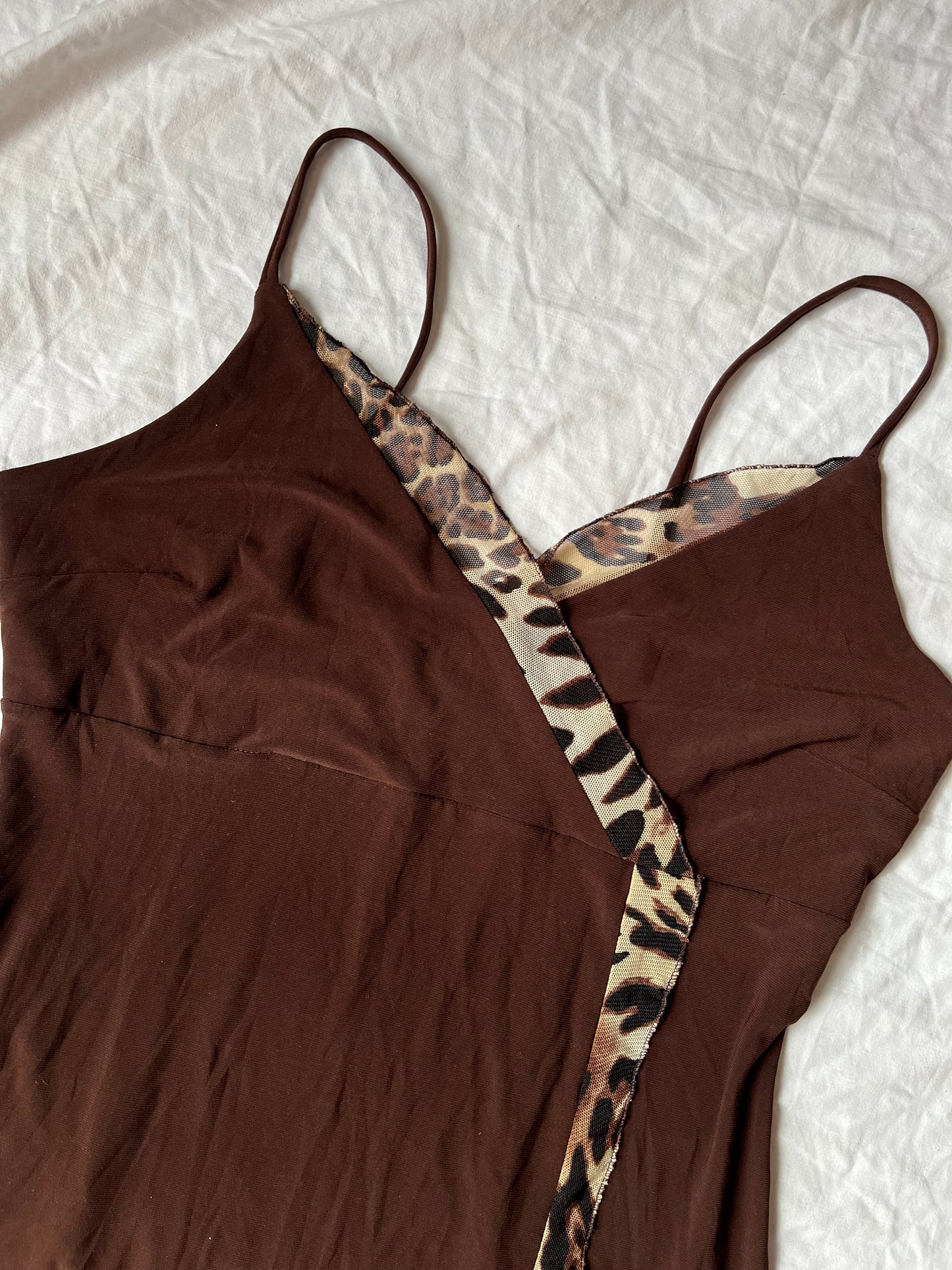 Brown Y2K Dress UK 8