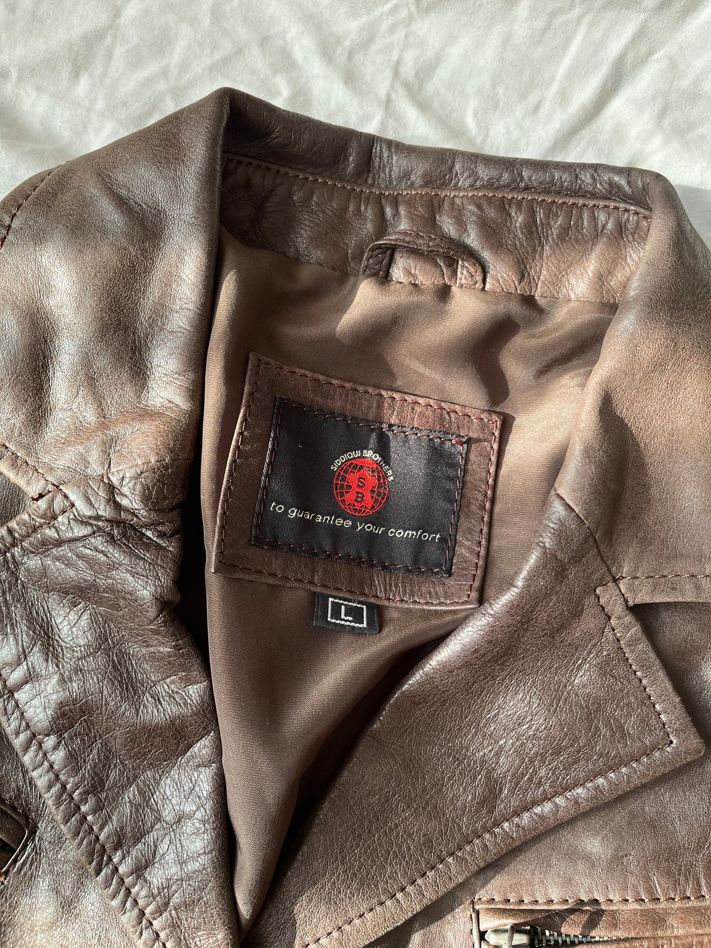 Brown Leather Jacket UK 10