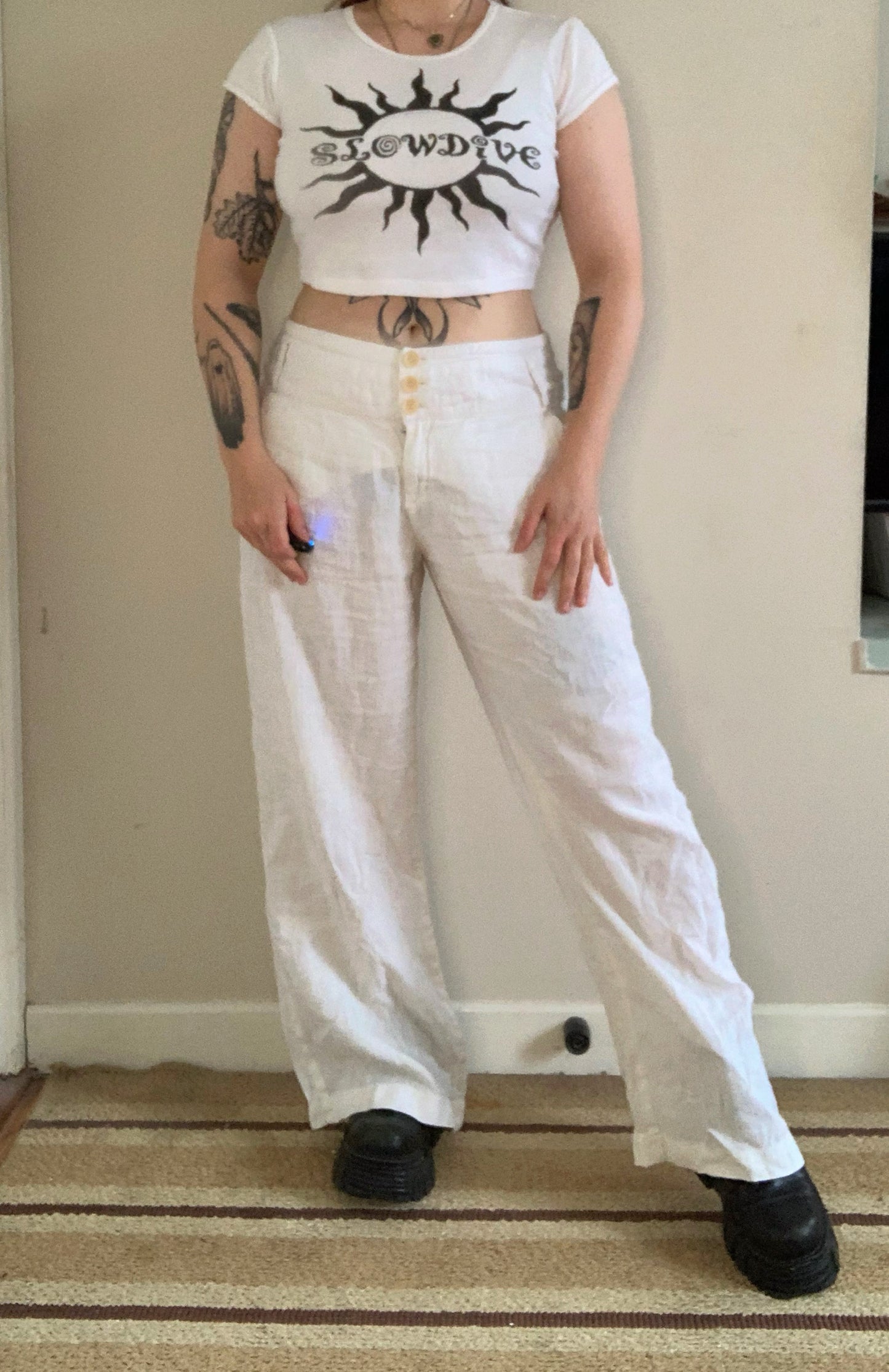 Tammy 90s Linen Pants UK 14