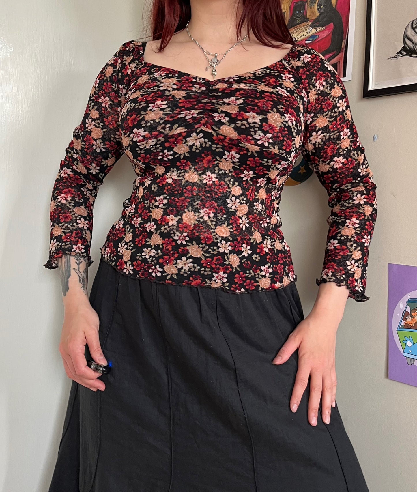 Floral Pattern Top UK 8-10