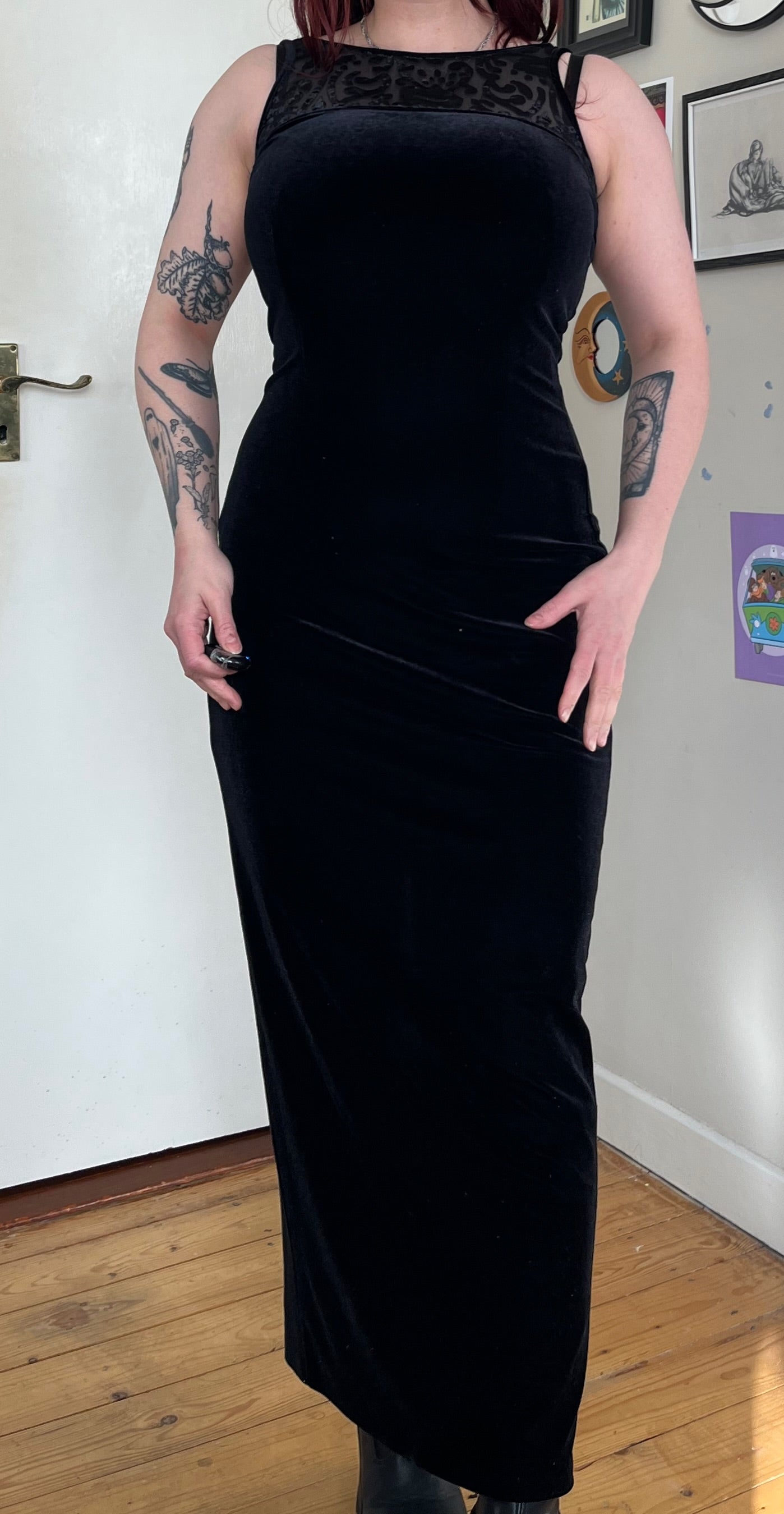 Black Velvet Dress UK 8-10