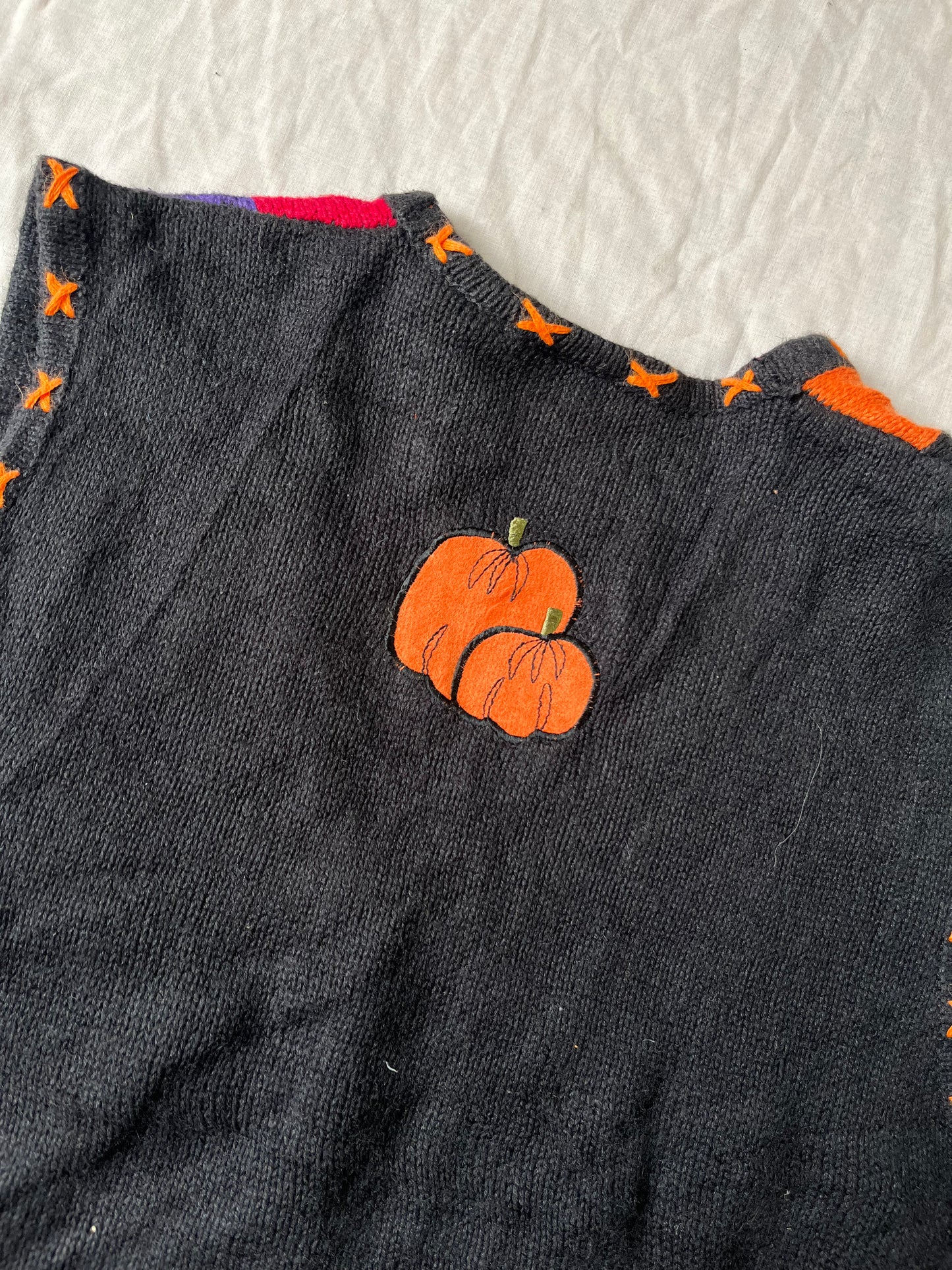 Toil and Trouble 1990s Halloween Sweater Vest M/L