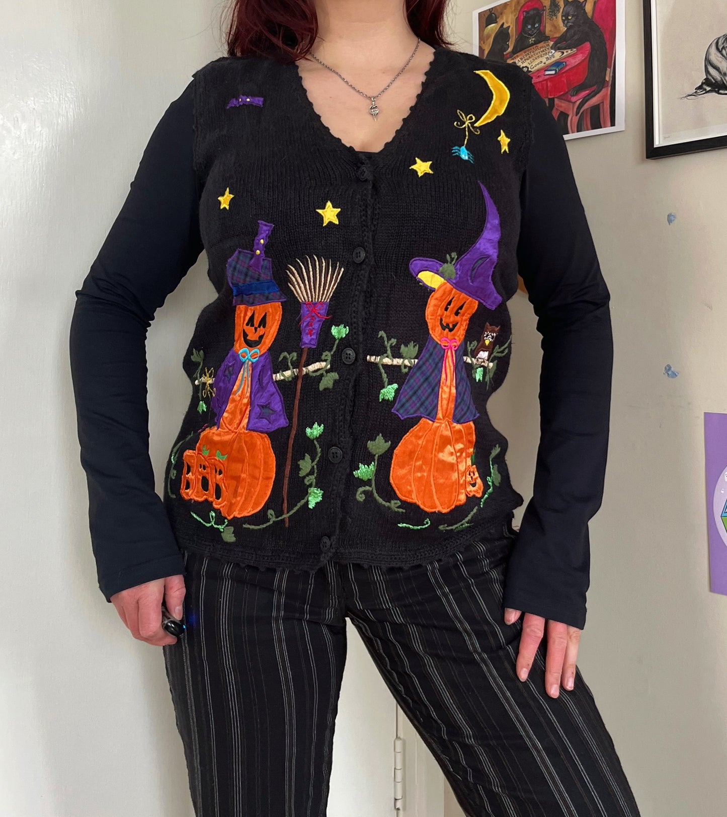 Coven 1990s Halloween Sweater Vest S