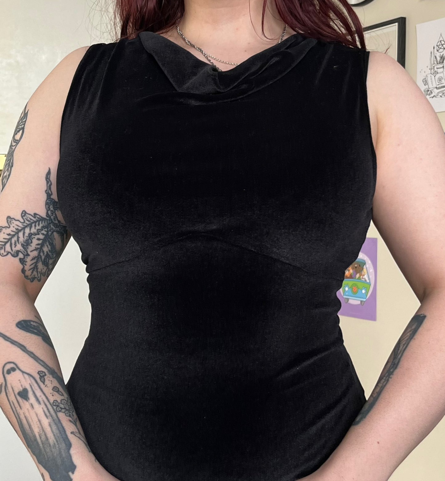 Black Velvet Maxi Dress UK 10-12