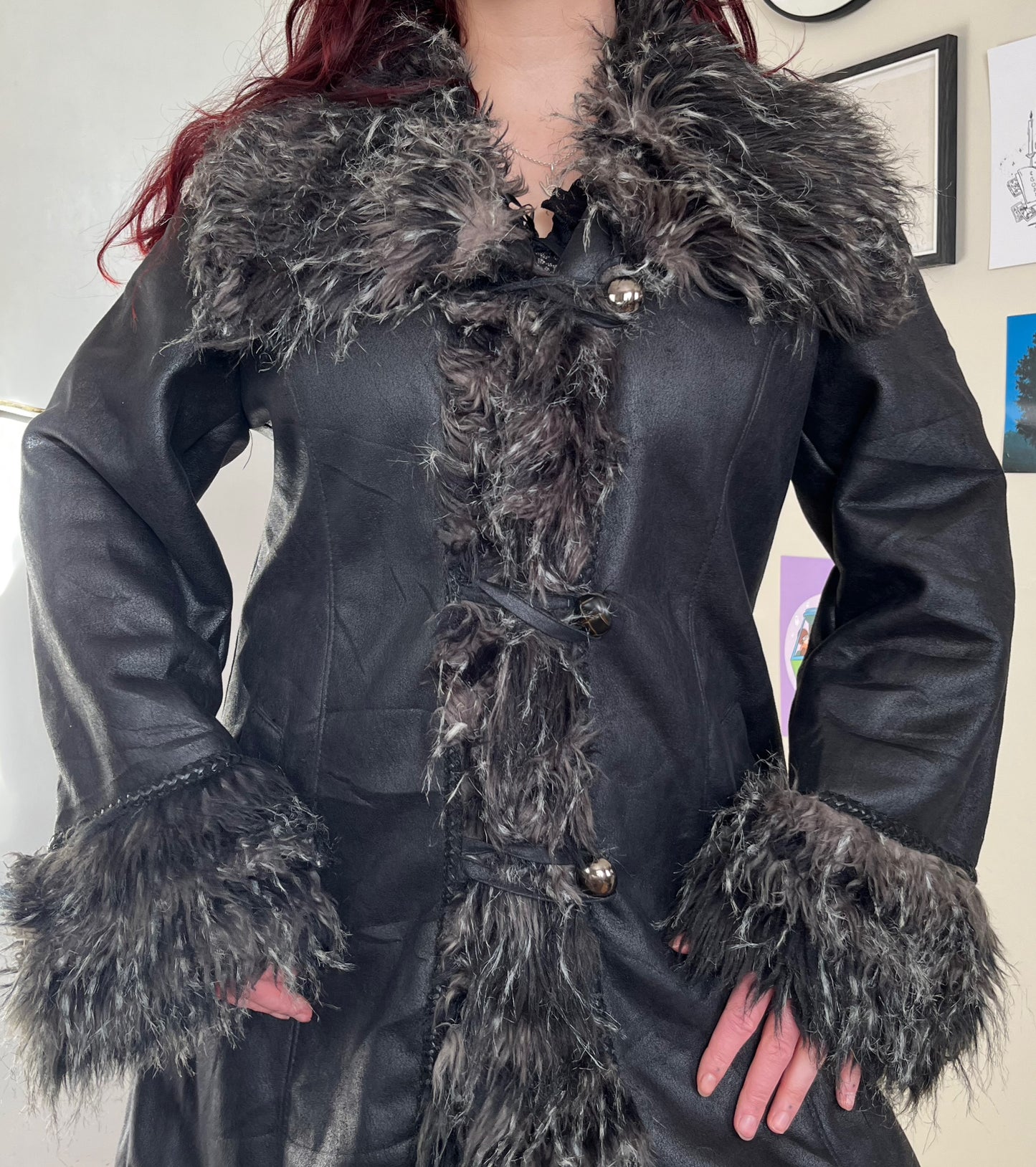 Black Afghan Coat - Size L