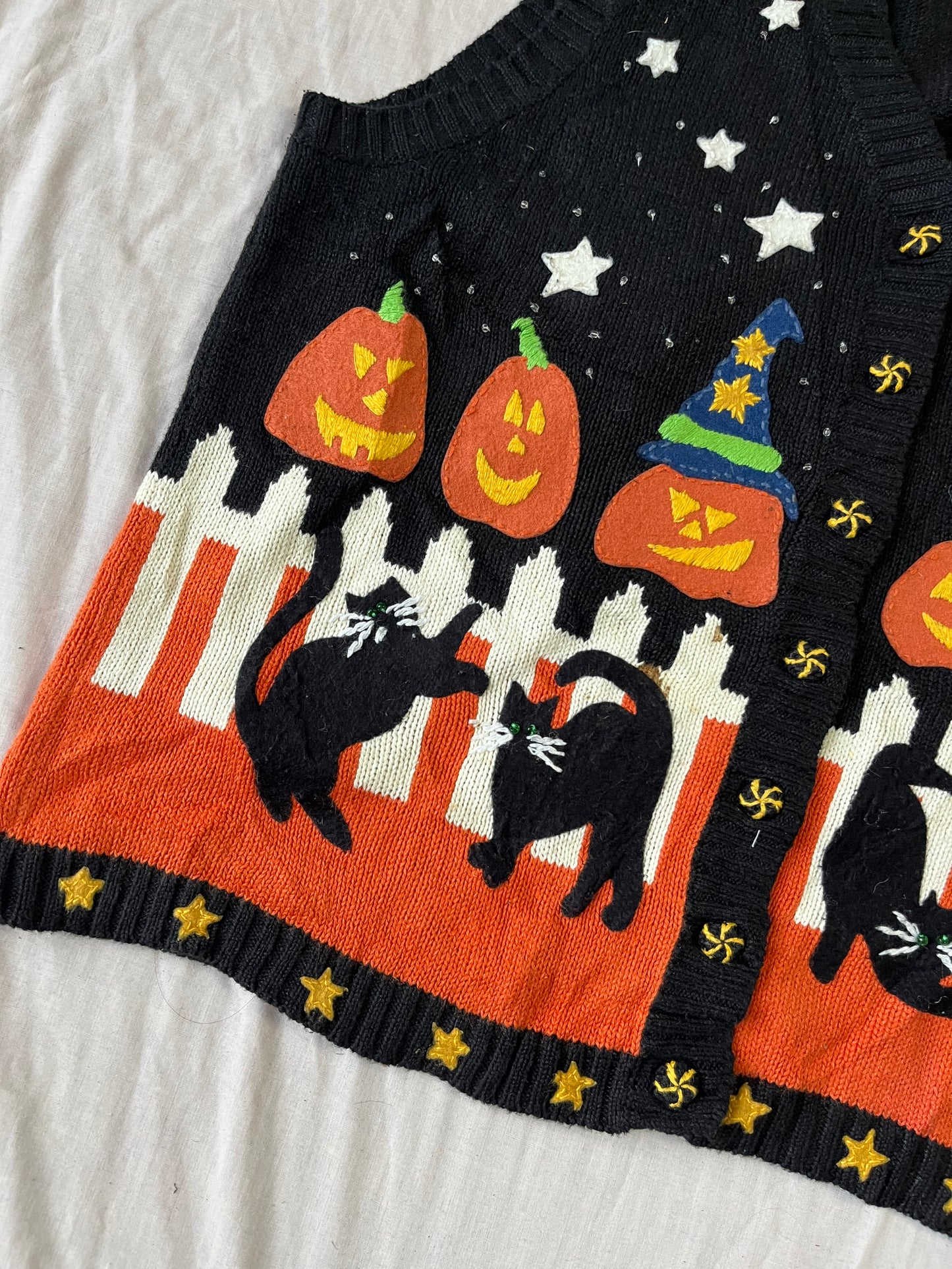 Nocturnal 1990s Halloween Sweater Vest L
