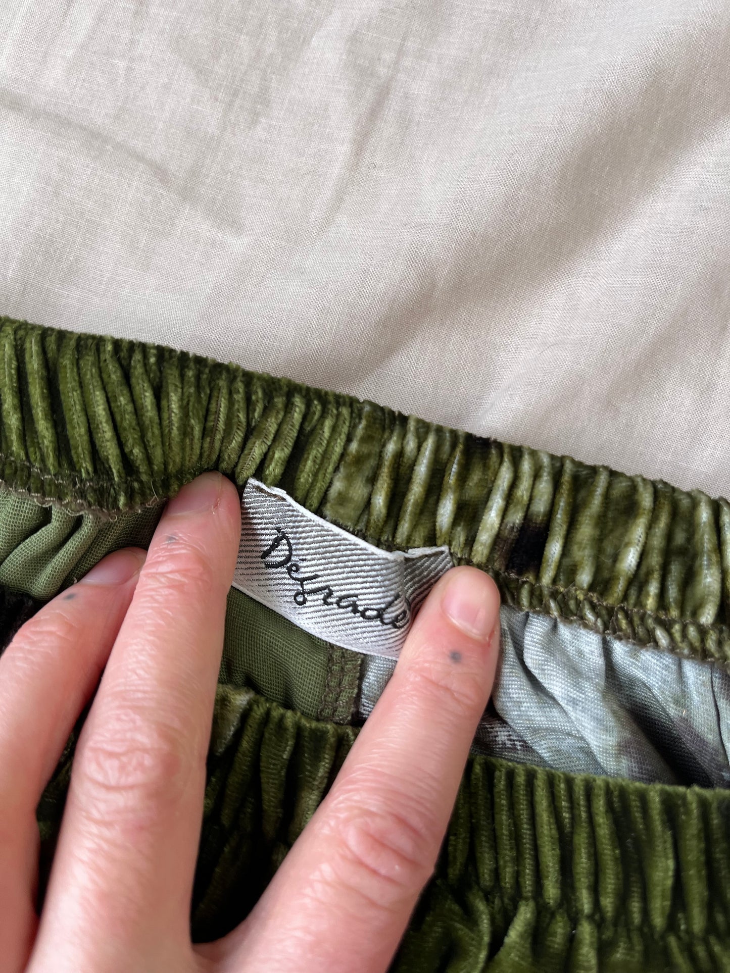 Green Velvet Skirt UK 8-12