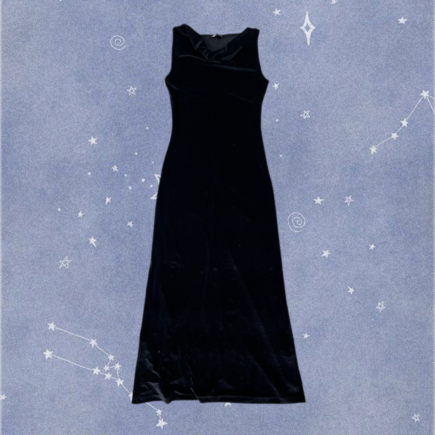 Black Velvet Maxi Dress UK 10-12