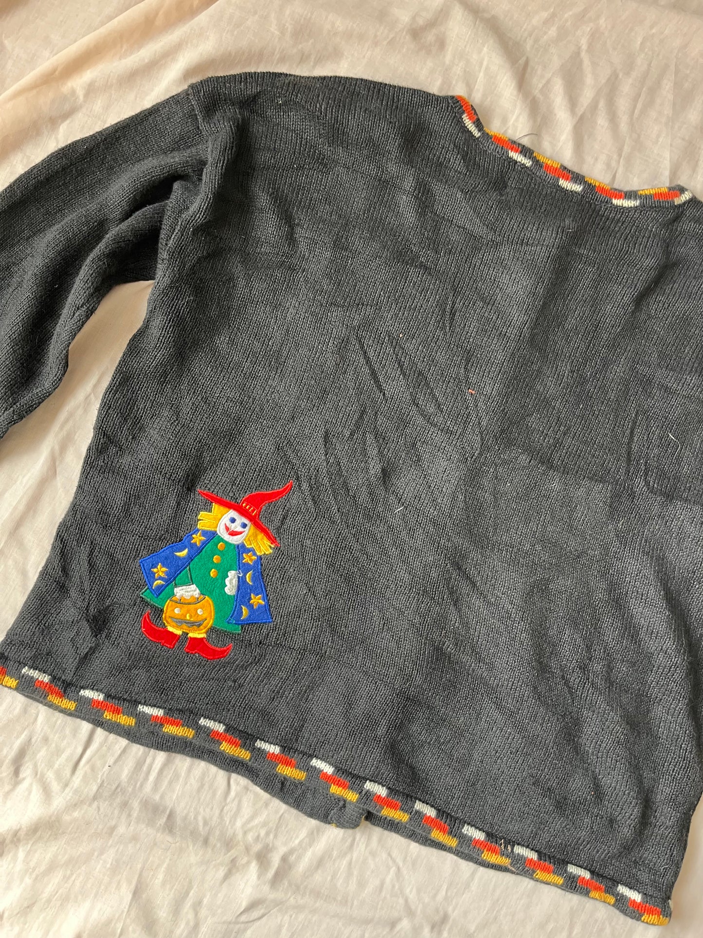 Halloween Hauntings 1990s Halloween Cardigan L