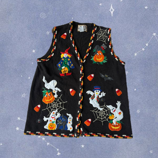 Boneyard 1990s Halloween Sweater Vest L