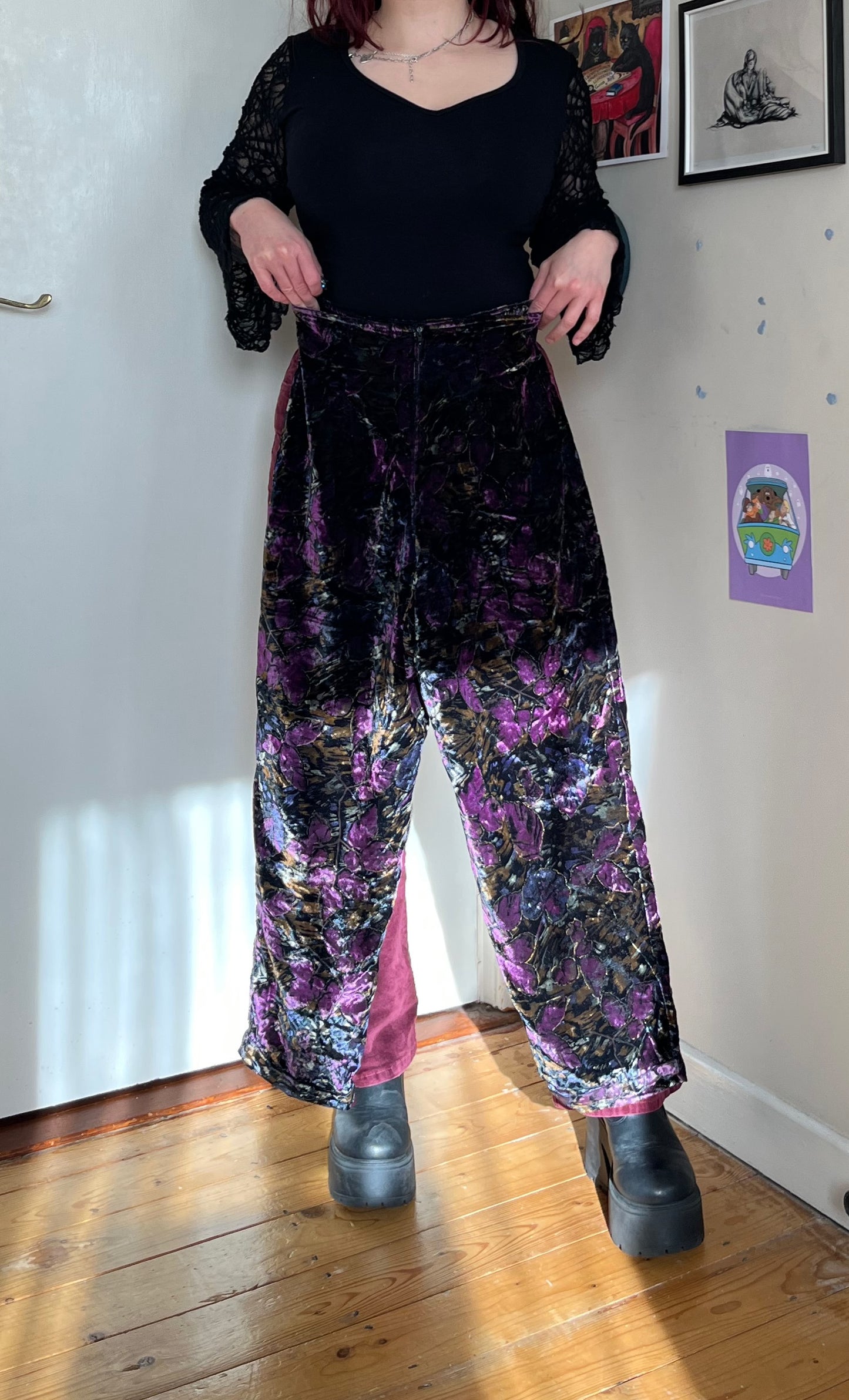 Purple Velvet Pants UK 10