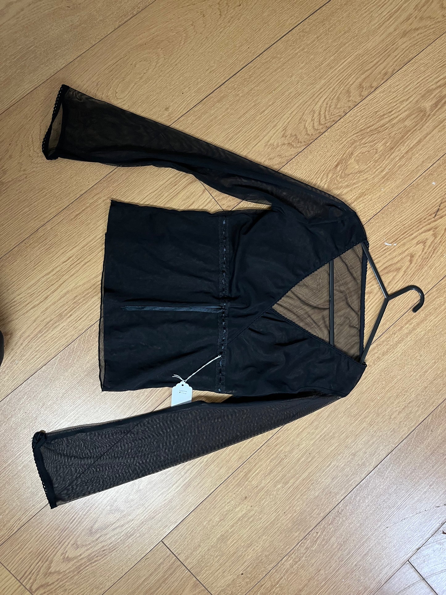 Black Mesh Top UK 10