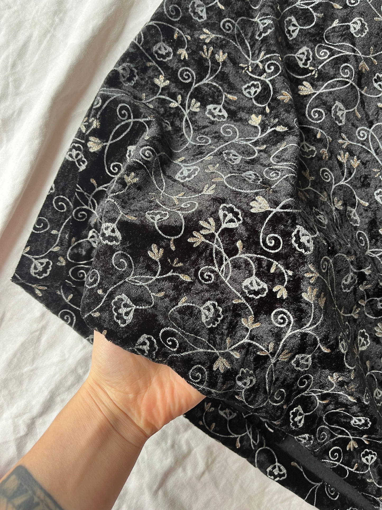 Floral Velvet Skirt UK 10