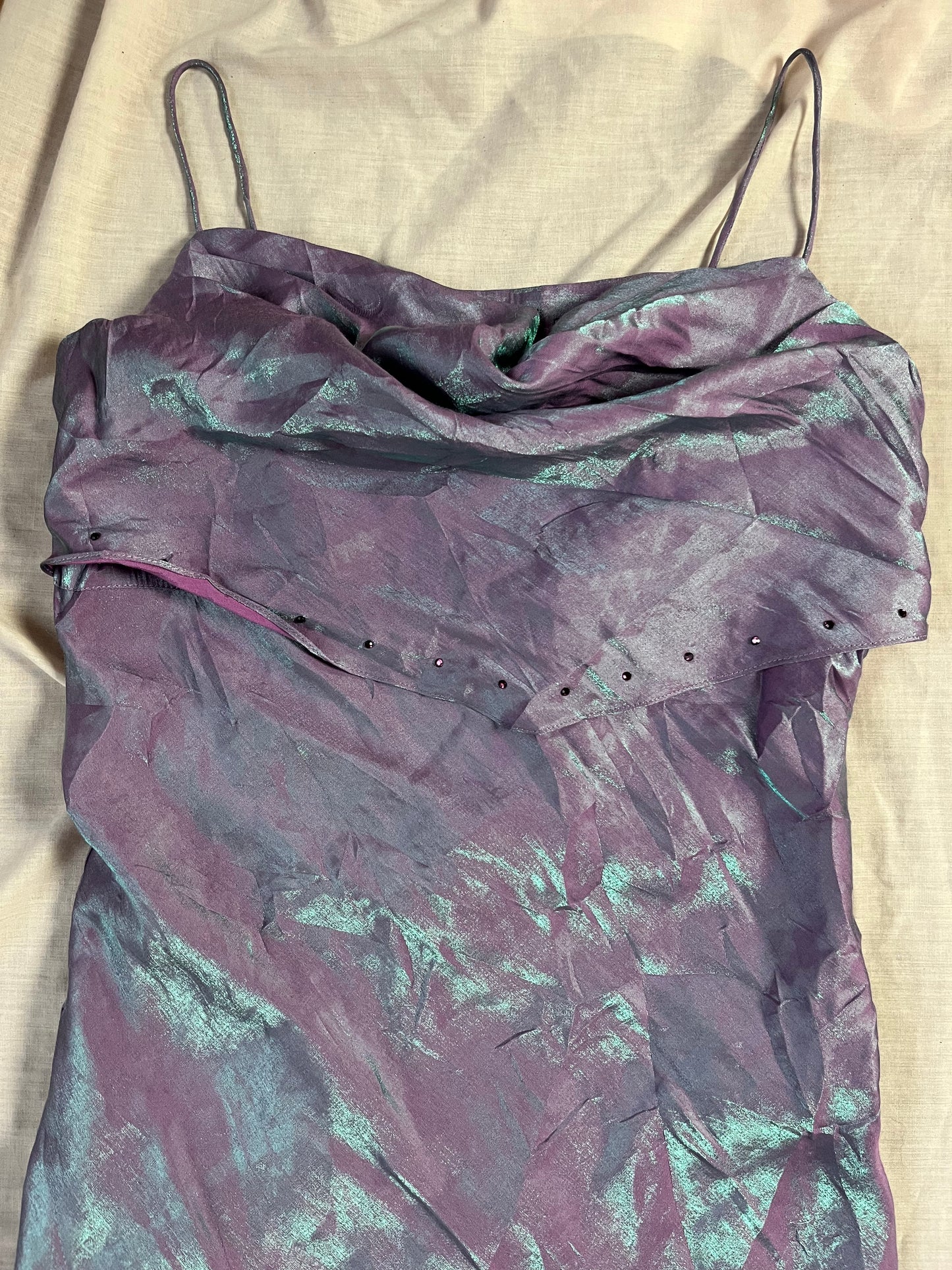 Lilac Satin Evening Dress - UK 10