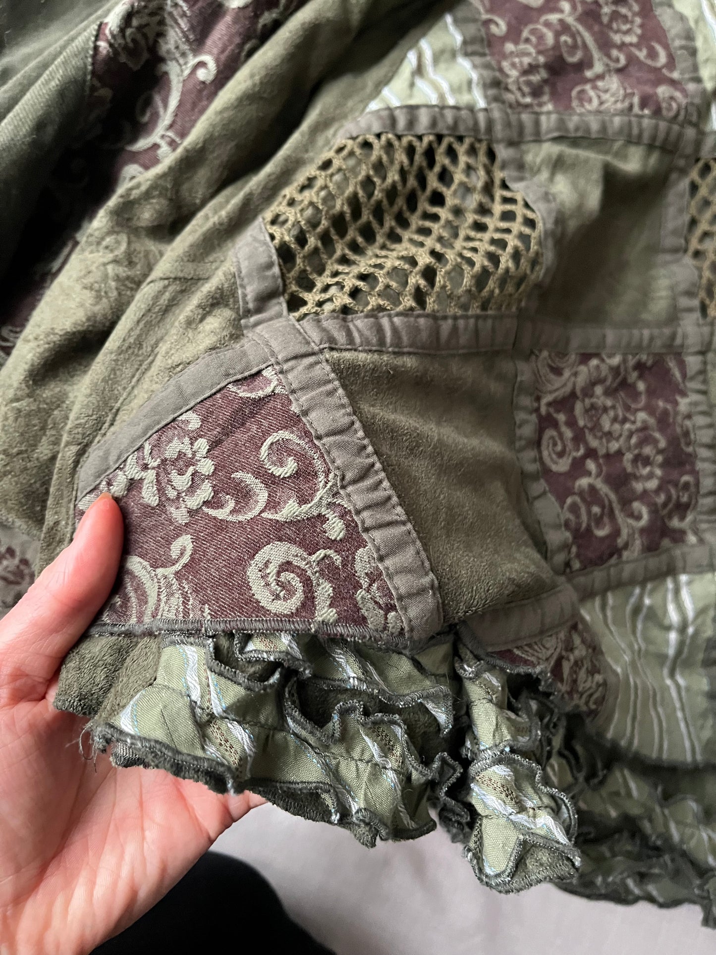 Patchwork Green Skirt - UK 14